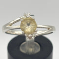 Vintage Sterling Silver Citrine and CZ Ring Size 8.5