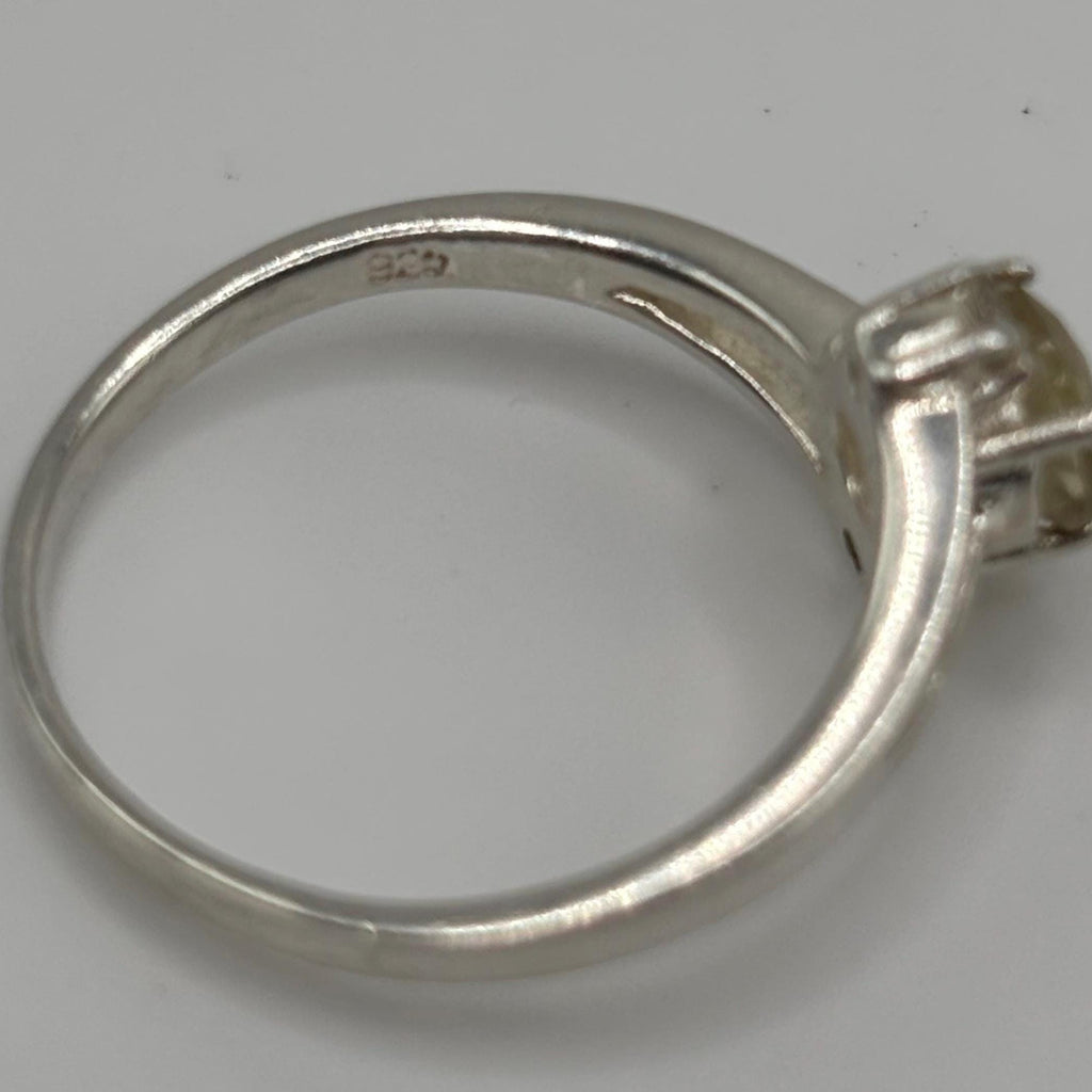 Vintage Sterling Silver Citrine and CZ Ring Size 8.5