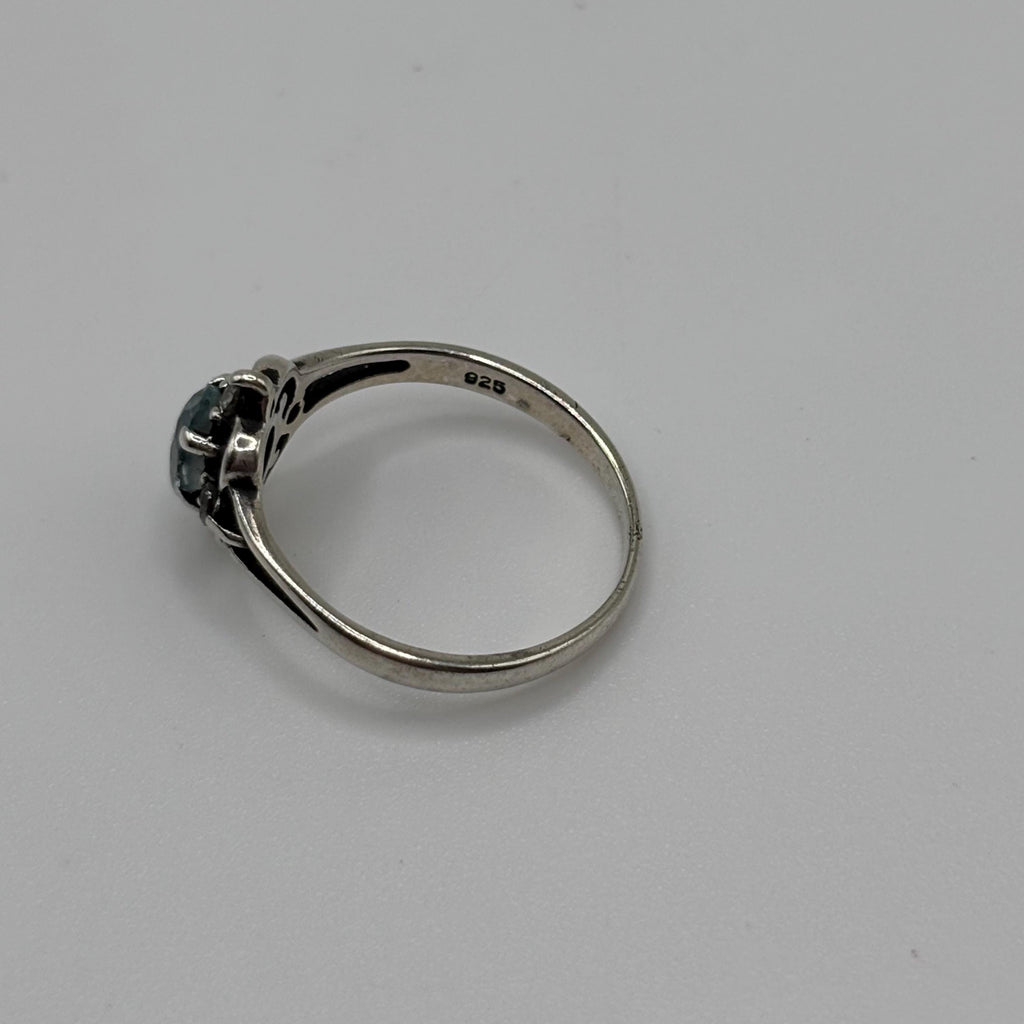 Vintage Sterling Silver and Blue Topaz Ring Size 5