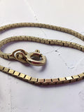 Vintage UnoAErre Solid 14K Yellow Gold Box Chain Bracelet Made in Italy Marked 585 ITALY and Star 1 AR