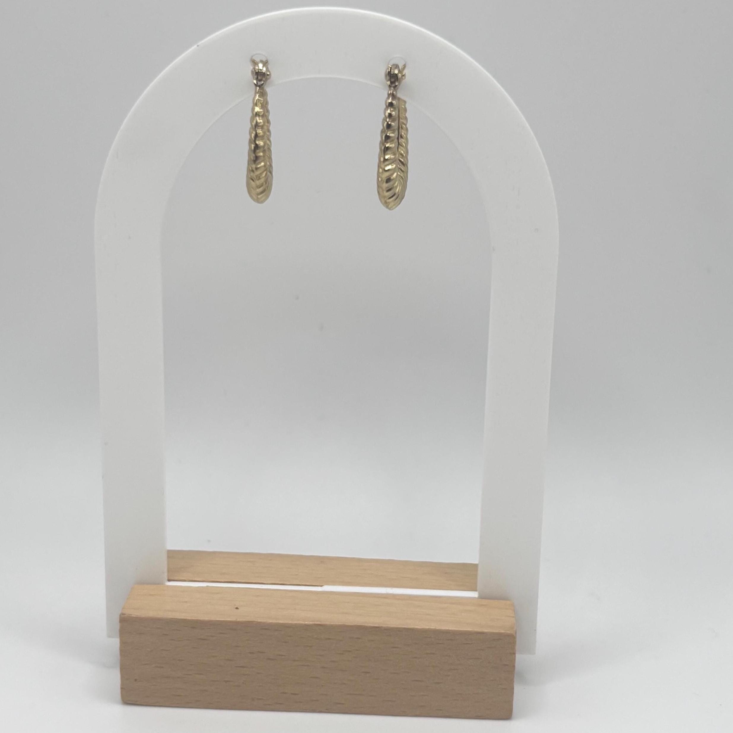 Vintage Vermeil Gold Over Sterling Silver Hoop Earrings