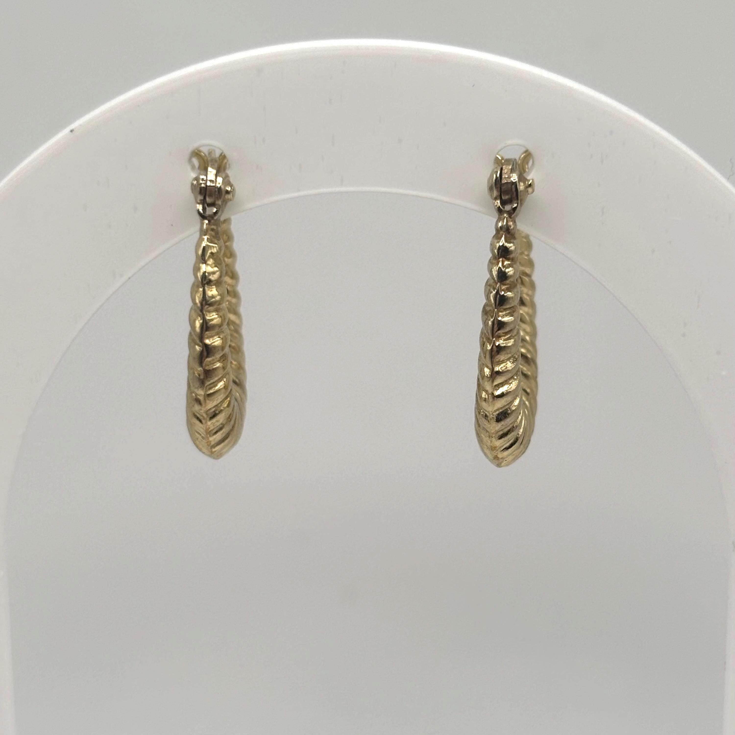 Vintage Vermeil Gold Over Sterling Silver Hoop Earrings