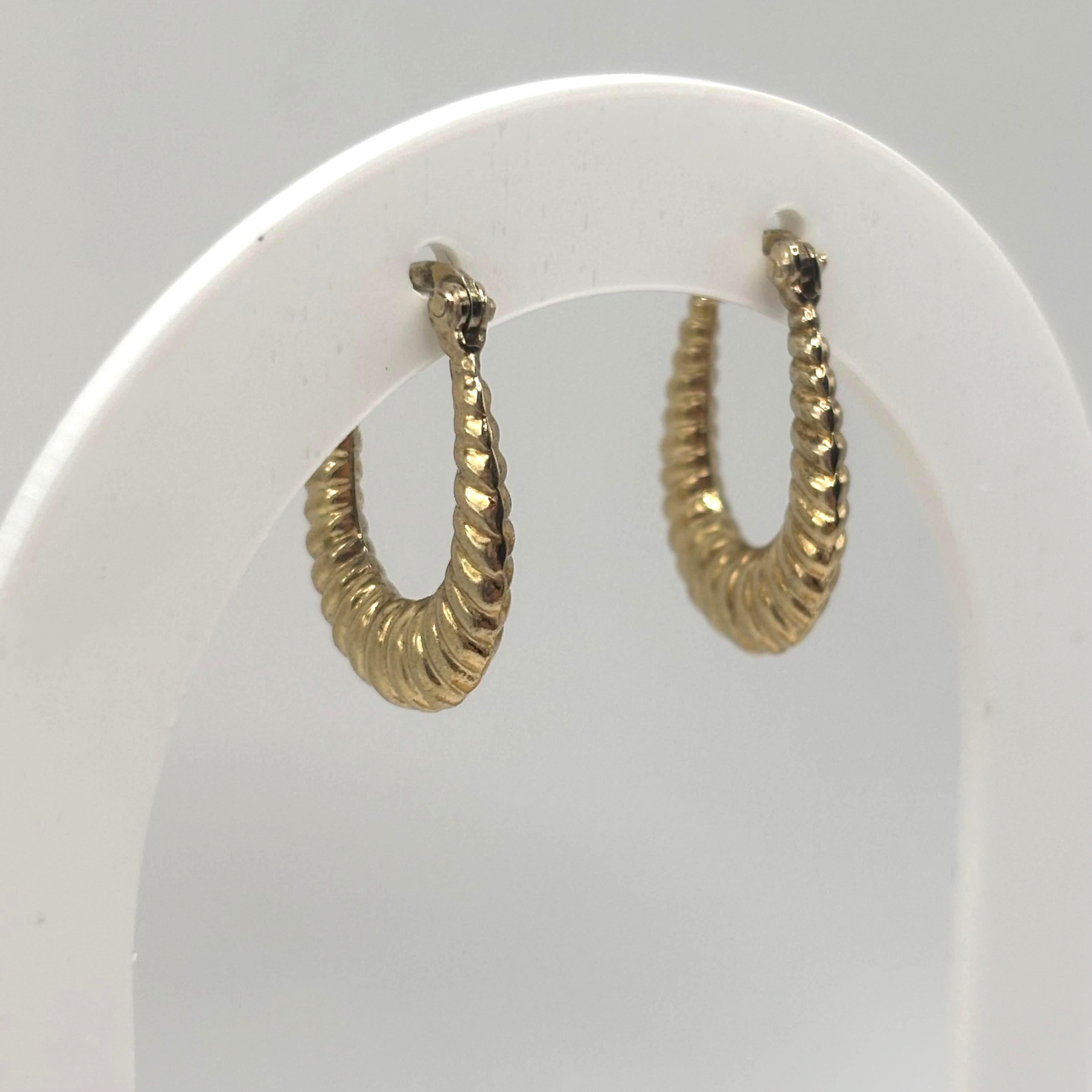 Vintage Vermeil Gold Over Sterling Silver Hoop Earrings
