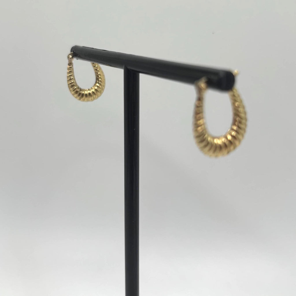 Vintage Vermeil Gold Over Sterling Silver Hoop Earrings
