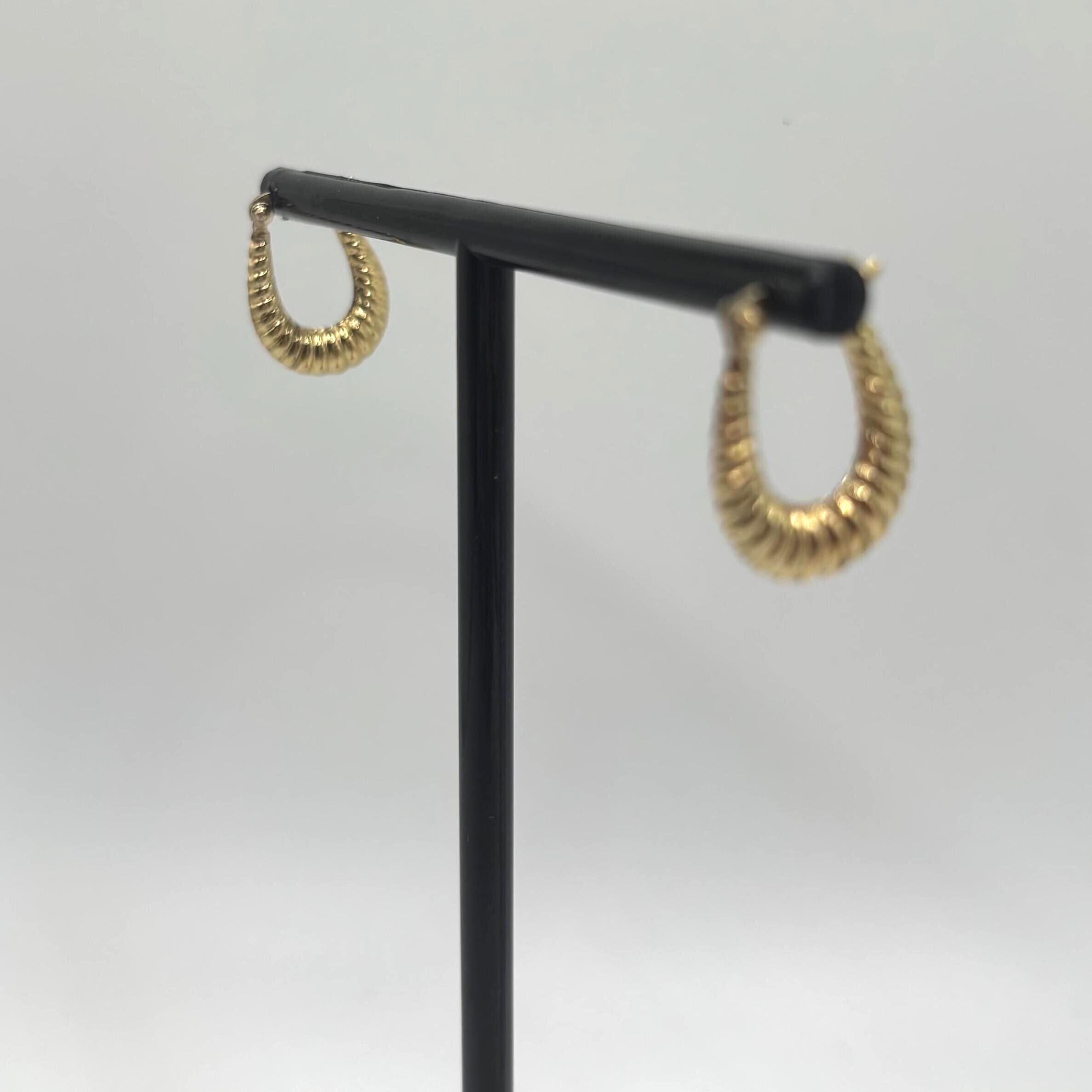 Vintage Vermeil Gold Over Sterling Silver Hoop Earrings