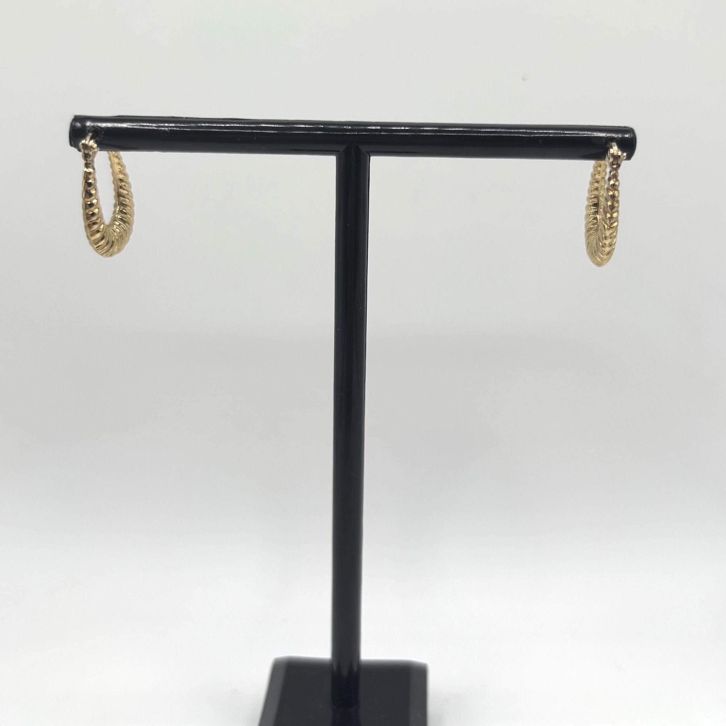 Vintage Vermeil Gold Over Sterling Silver Hoop Earrings