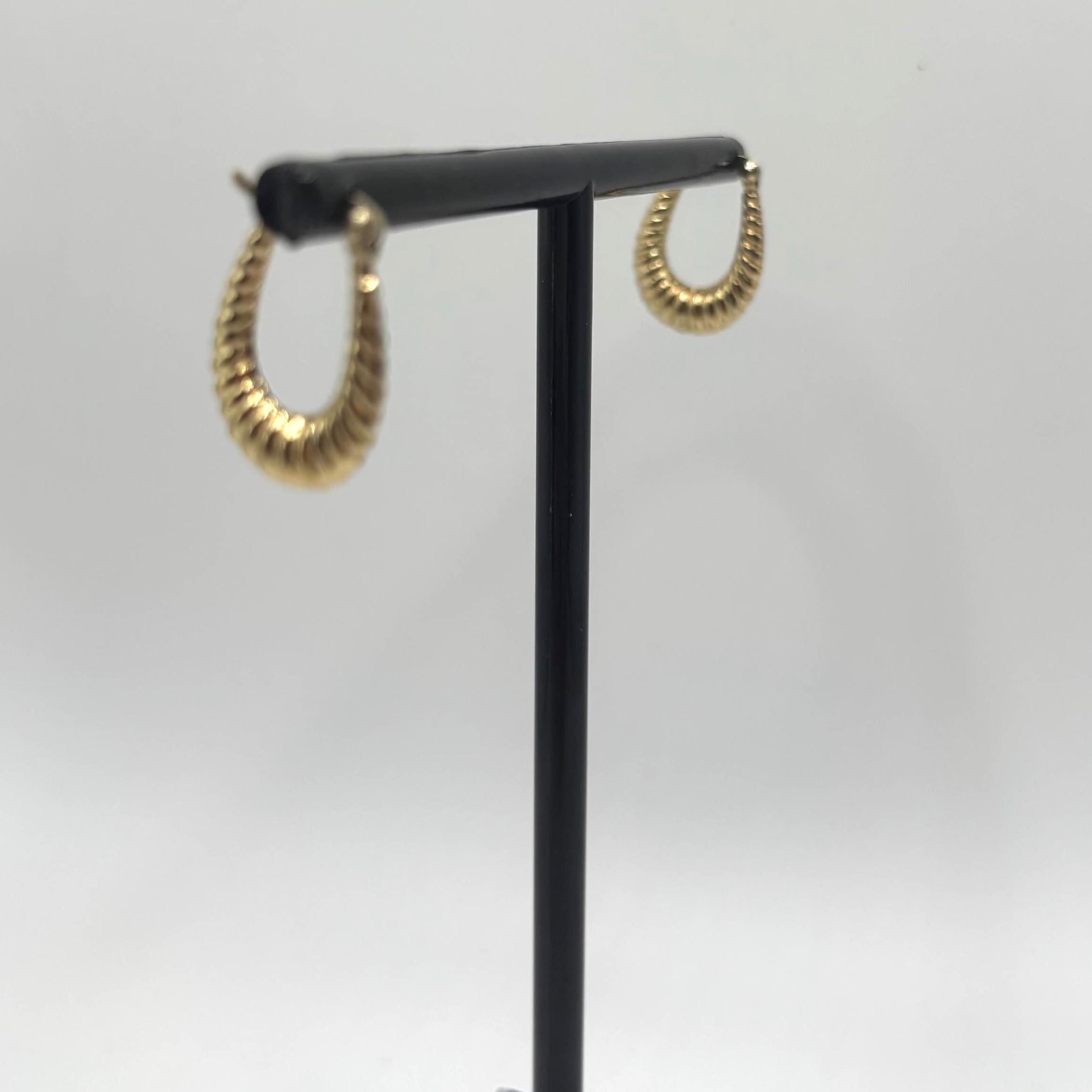 Vintage Vermeil Gold Over Sterling Silver Hoop Earrings