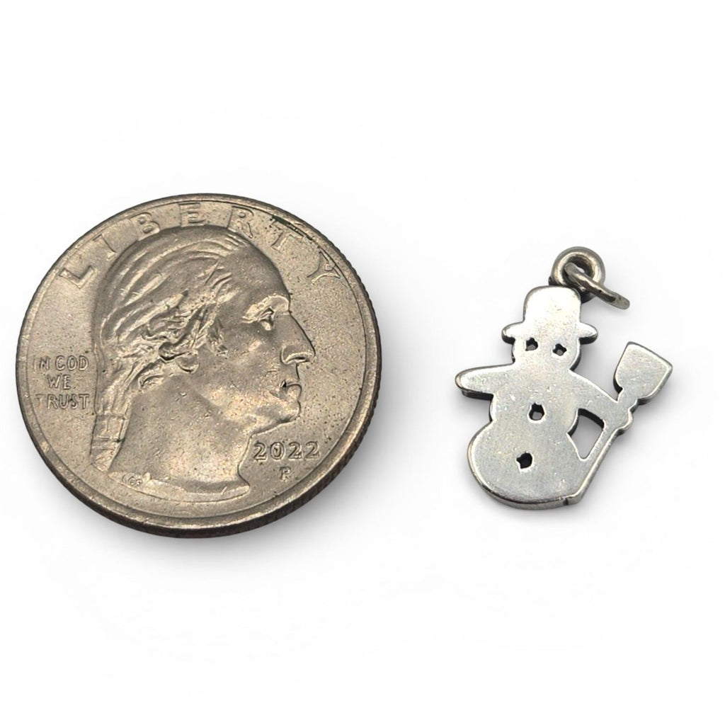 Retired James Avery 925 Sterling Silver Snowman Charm Pendant with Uncut Loop