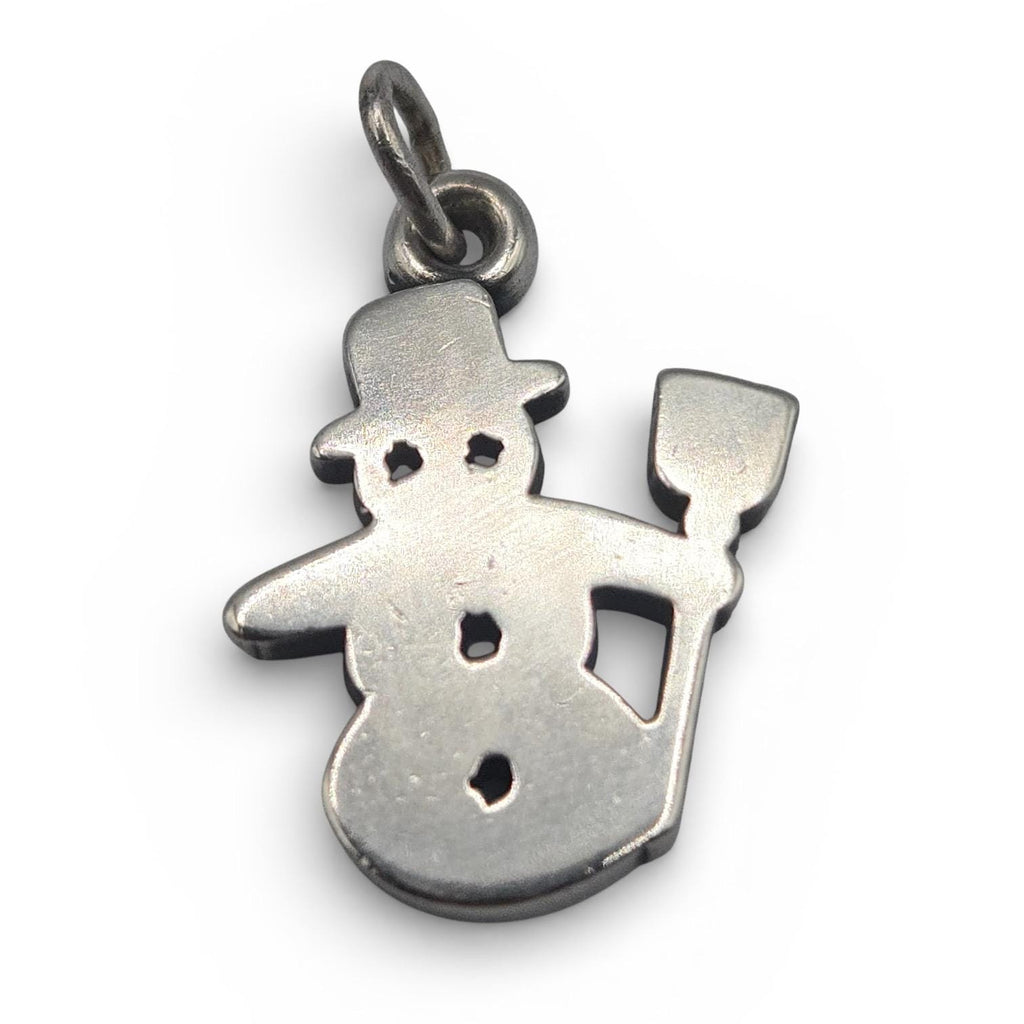 Retired James Avery 925 Sterling Silver Snowman Charm Pendant with Uncut Loop