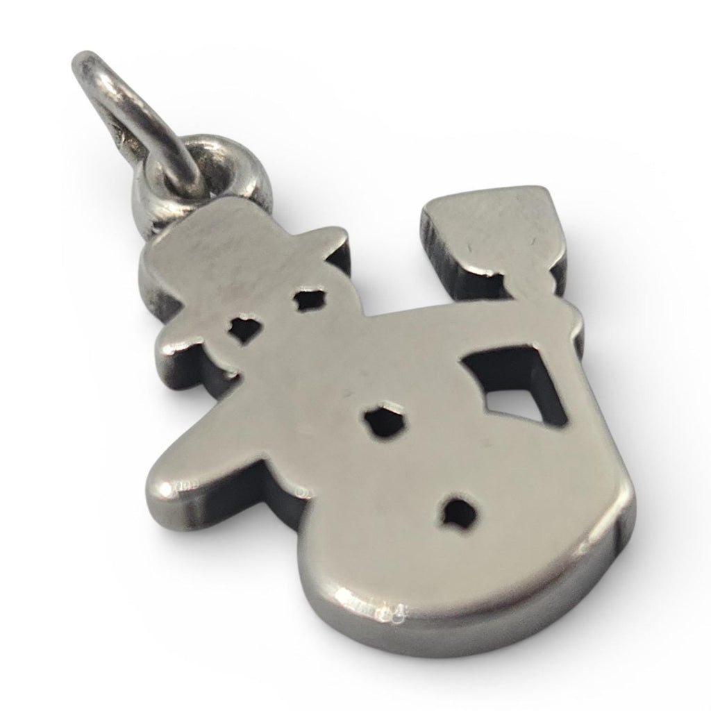 Retired James Avery 925 Sterling Silver Snowman Charm Pendant with Uncut Loop