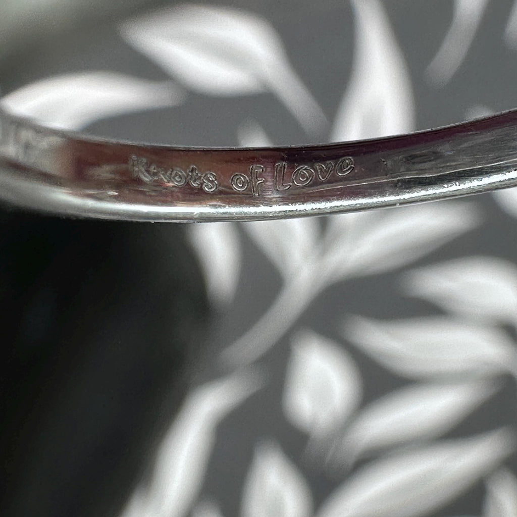 Sterling Silver Diamond Knots of Love Heart Ring Size 6.5