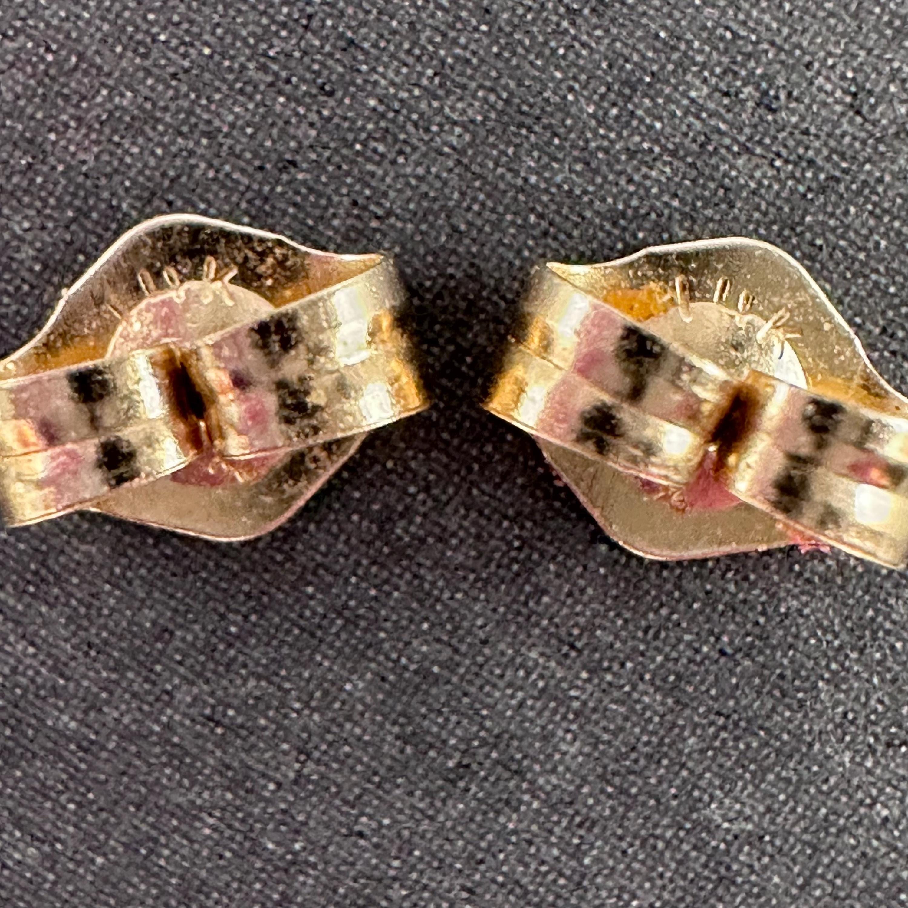 14k Solid Yellow Gold Dangle Earrings with Pearl and Rough Cut Gemstones