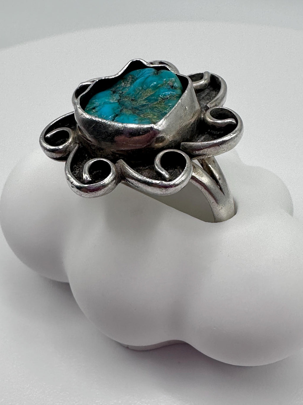 Sterling Silver Native American Turquoise Ring Size 6