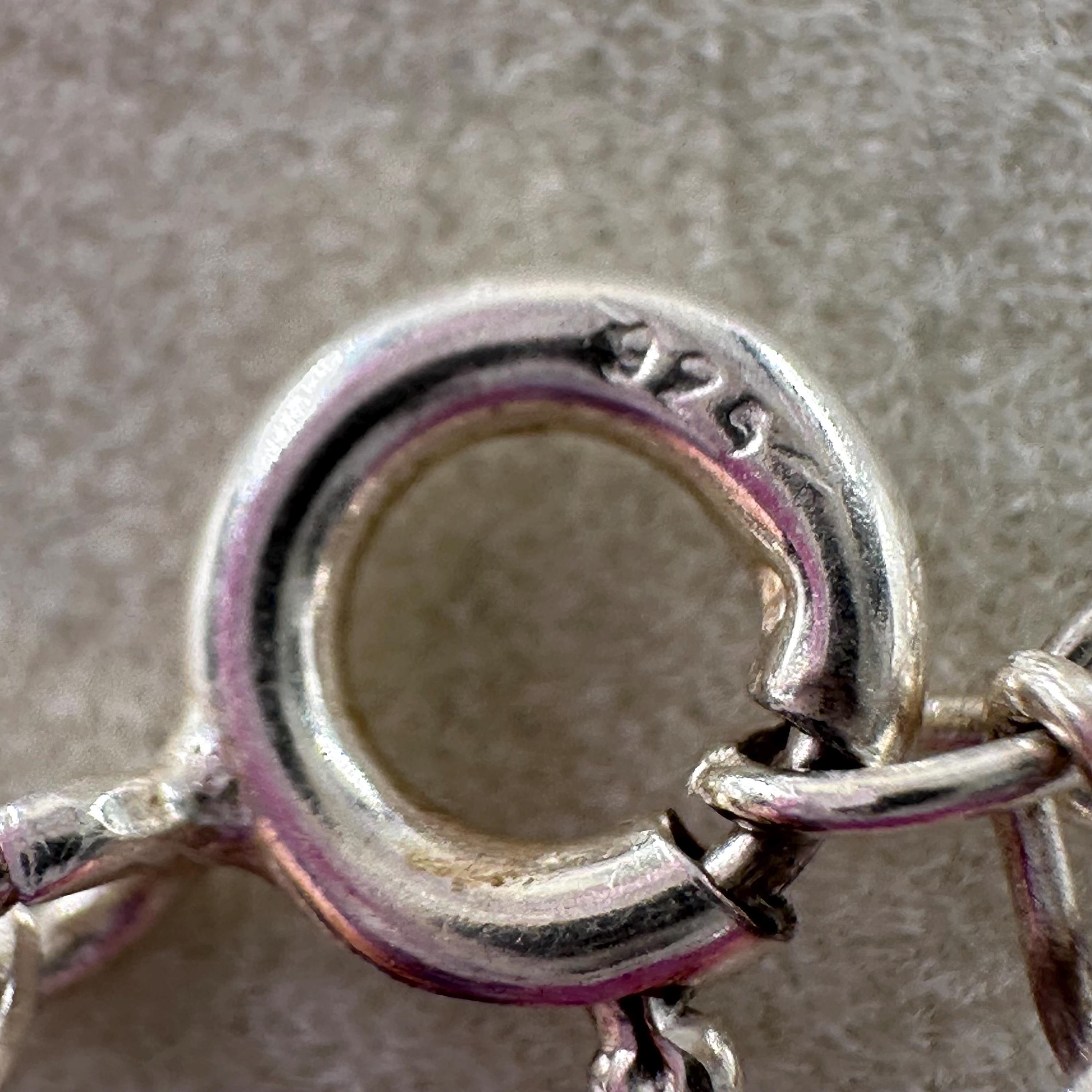 925 Sterling Silver Marcasite Bead Pendant Necklace - ITALY 16-18 Inch