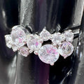 Sterling Silver Cluster Ring with Gemstones – Size 6.75