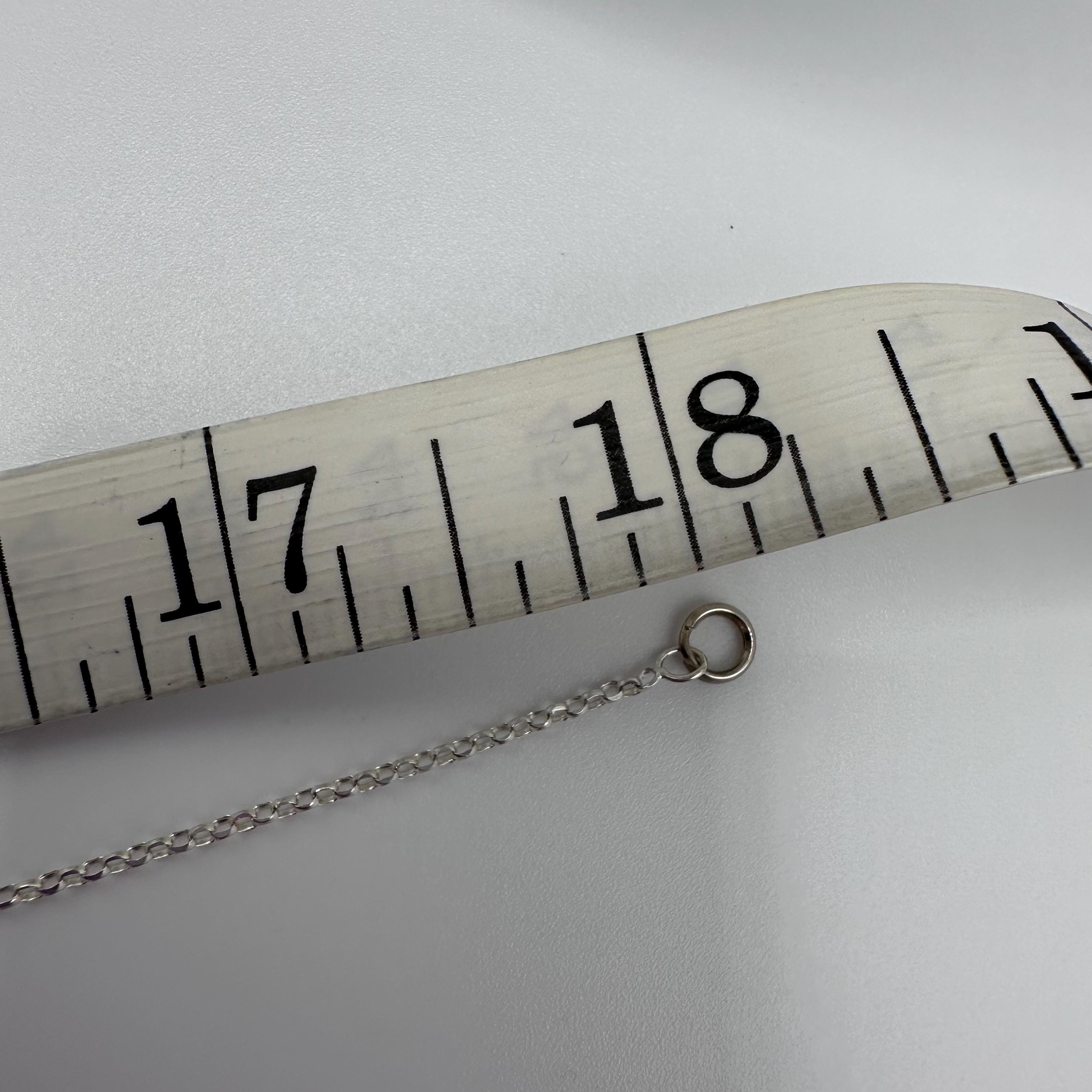 Vintage Sterling Silver Initial K with Birthstone Light Green 18 inches