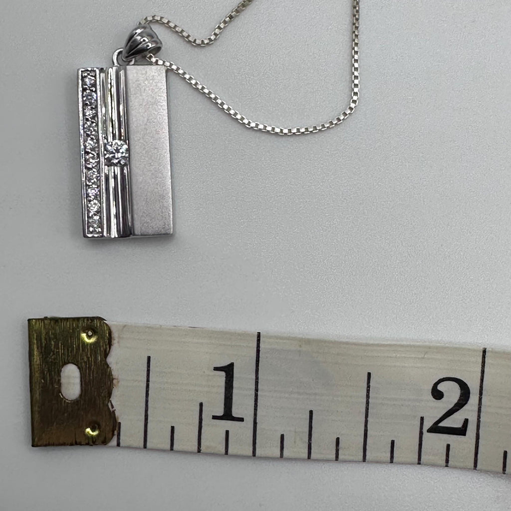 925 Sterling Silver Purse Pendant Necklace with CZ Accents - 18 inch