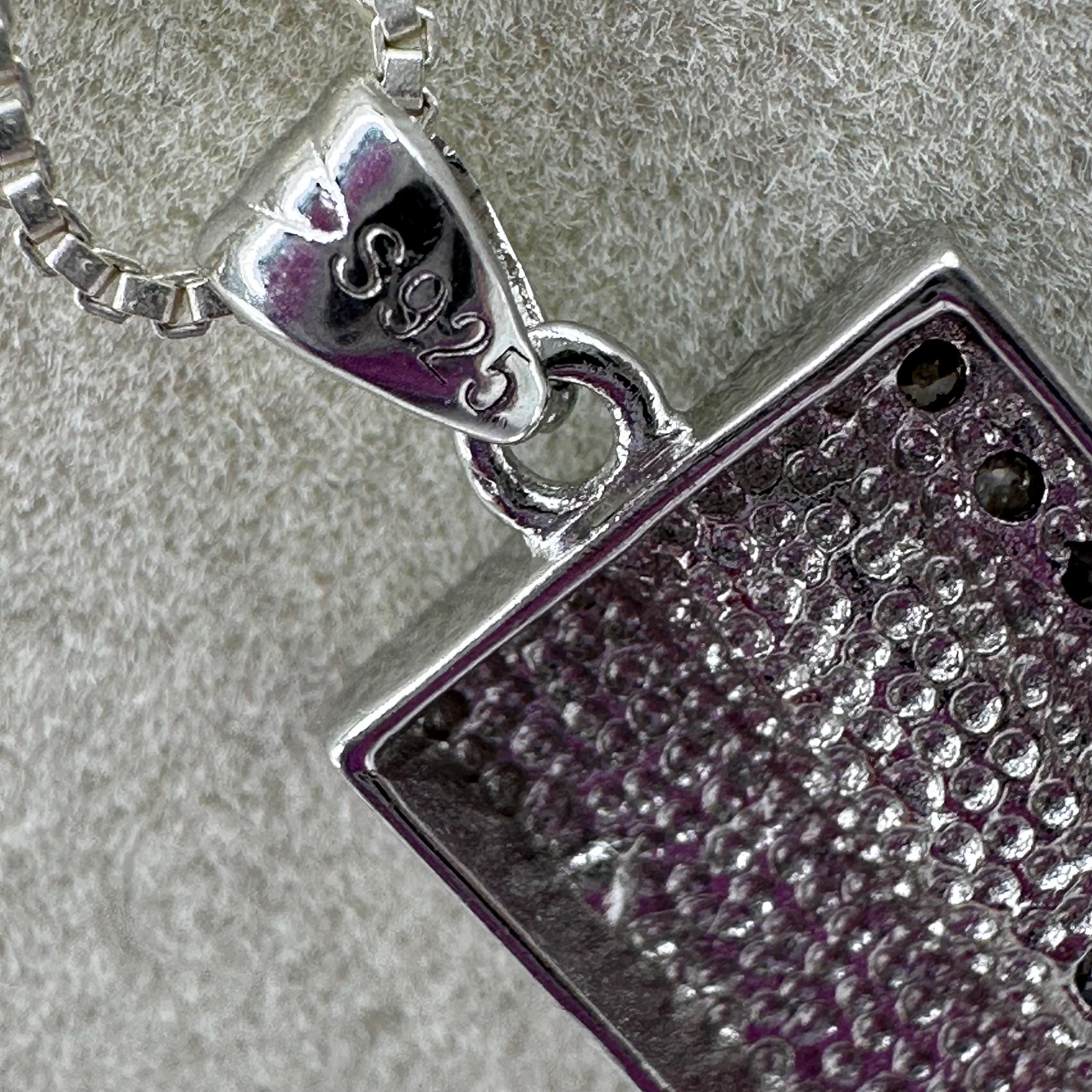 925 Sterling Silver Purse Pendant Necklace with CZ Accents - 18 inch