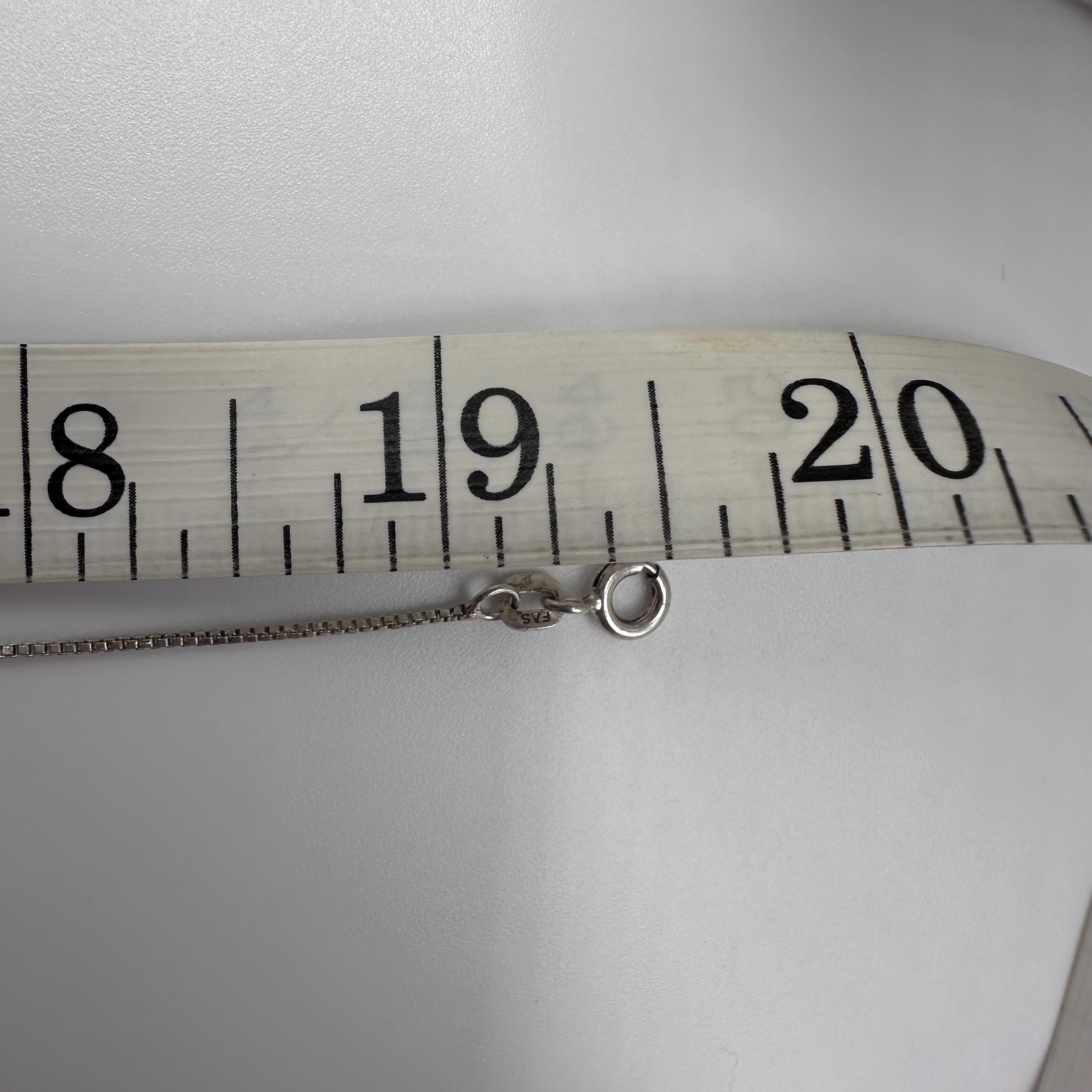 Vintage Sterling Silver Turquoise Teardrop Pendant Necklace Native American Style 19.5 inches