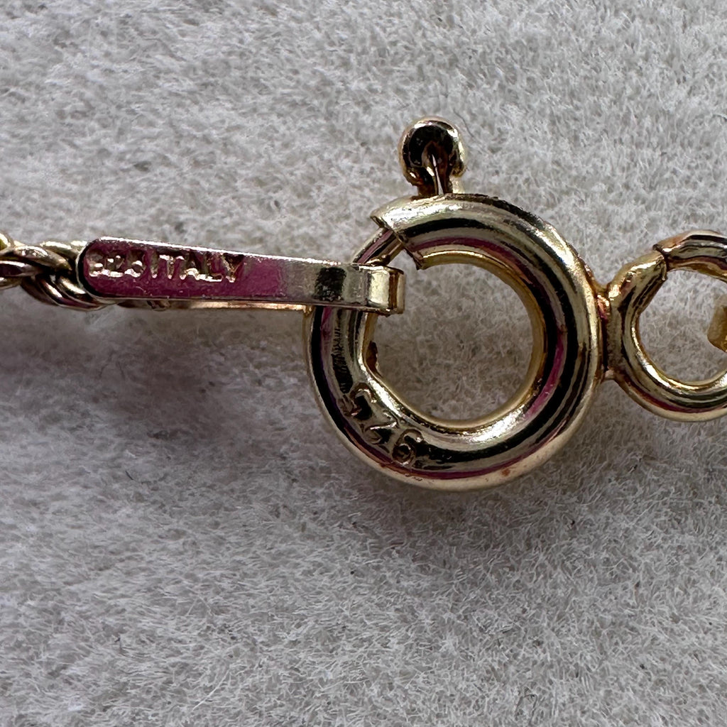 925 Sterling Silver Gold Vermeil Pendant Necklace with Pink Topaz - 24 inch