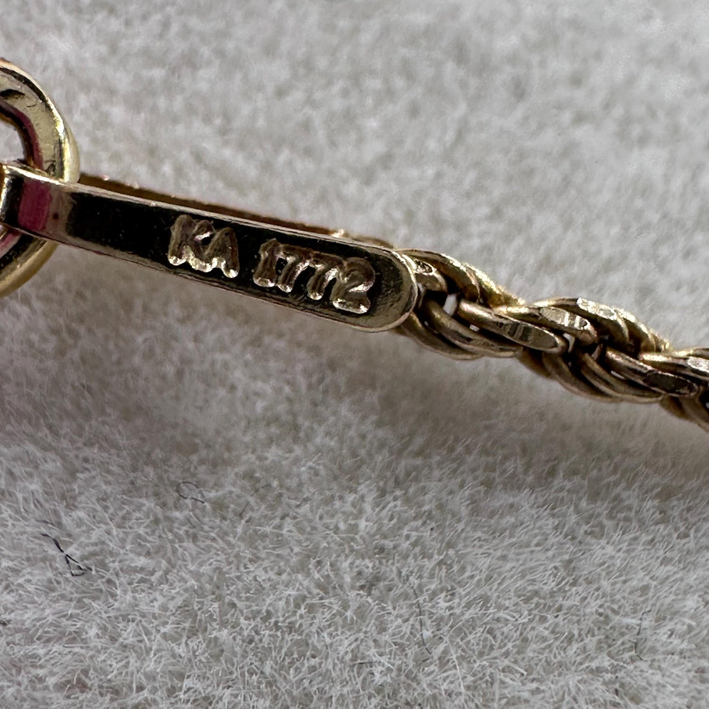 925 Sterling Silver Gold Vermeil Pendant Necklace with Pink Topaz - 24 inch