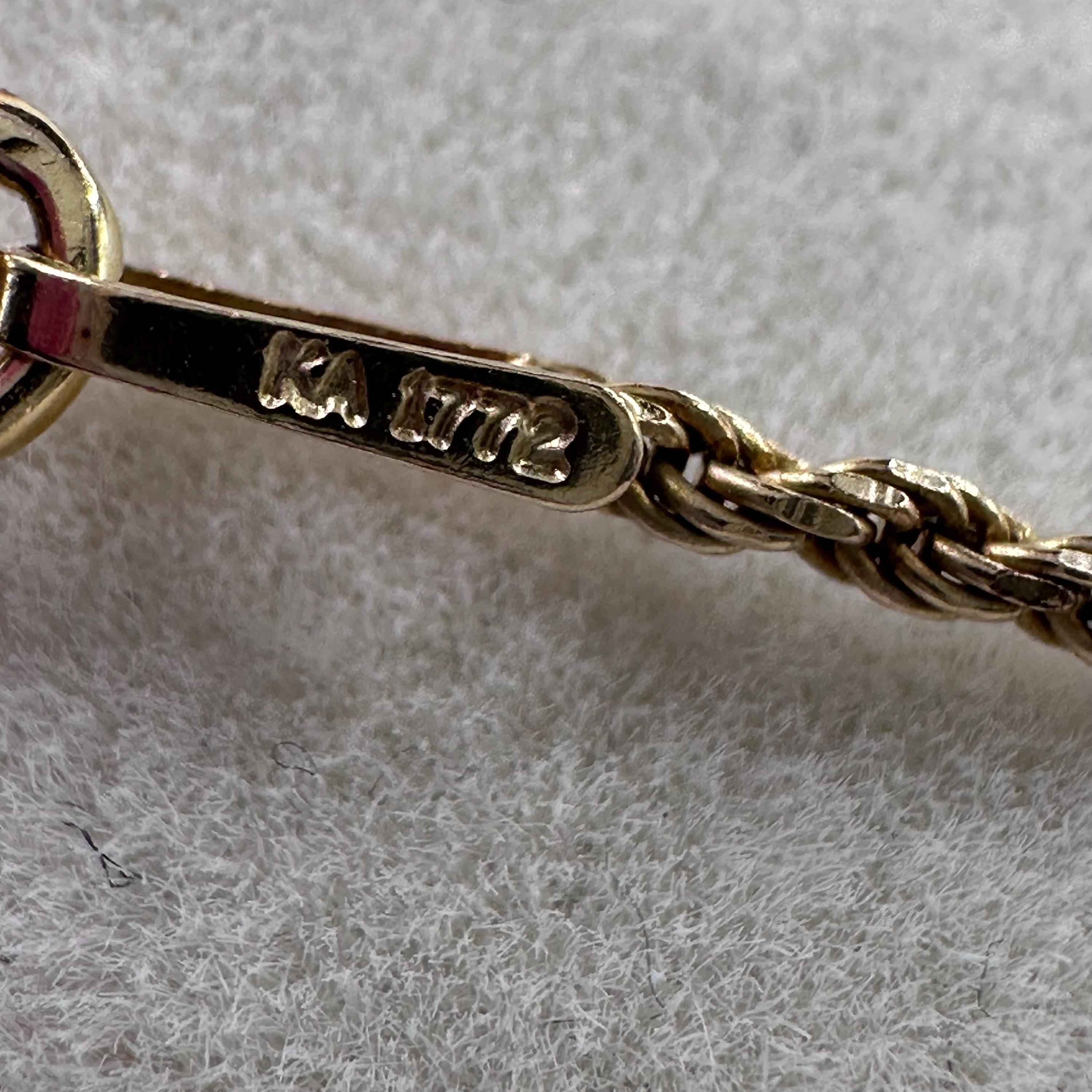 925 Sterling Silver Gold Vermeil Pendant Necklace with Pink Topaz - 24 inch