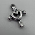 James Avery 925 Sterling Silver Cross with Heart Charm Pendant