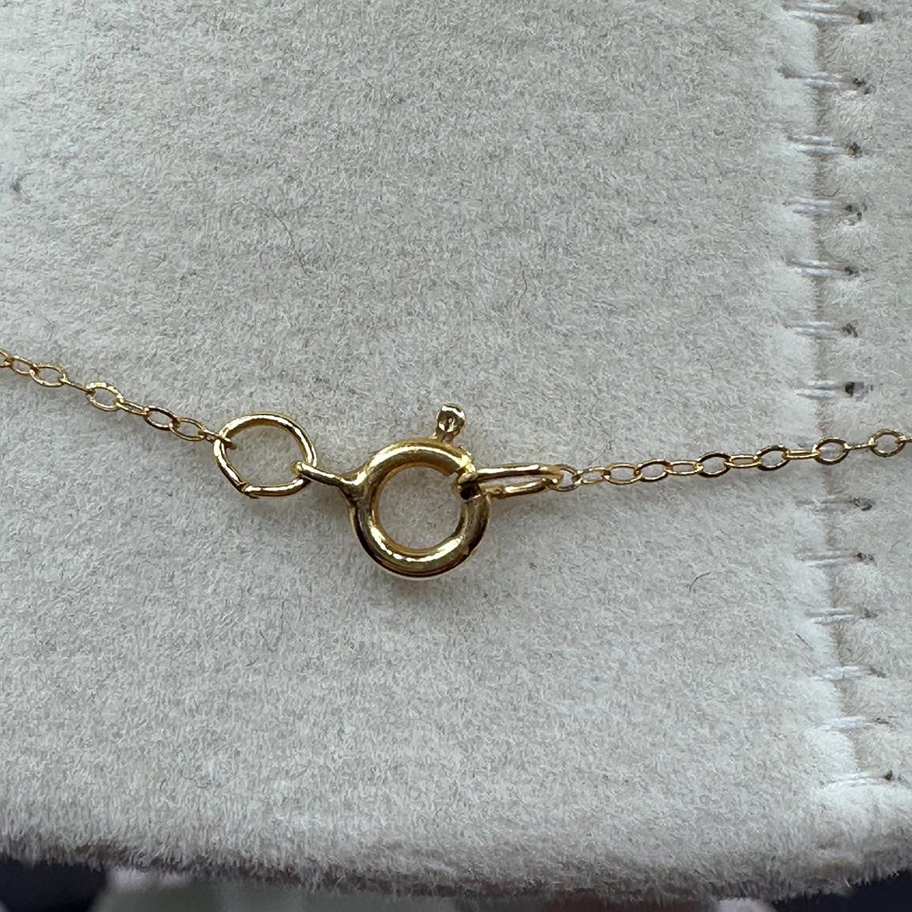 Solid 14K Gold Heart Mother Pendant Necklace - 16 Inches