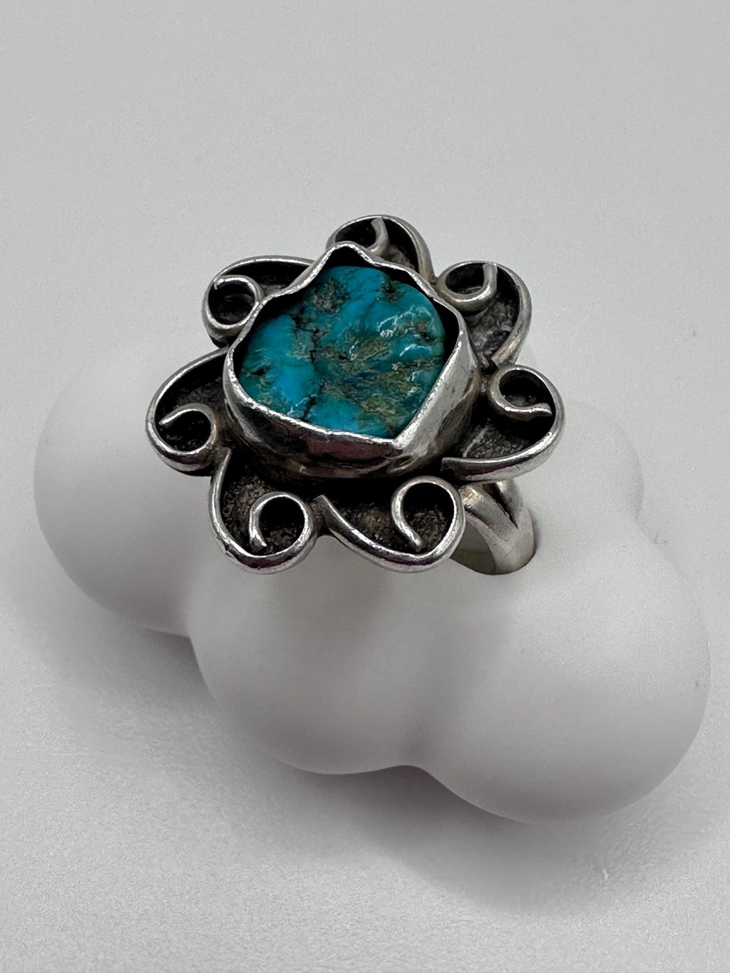 Sterling Silver Native American Turquoise Ring Size 6