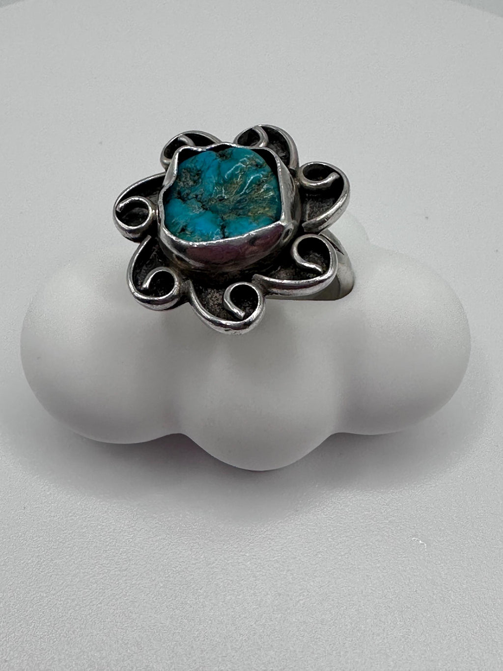 Sterling Silver Native American Turquoise Ring Size 6