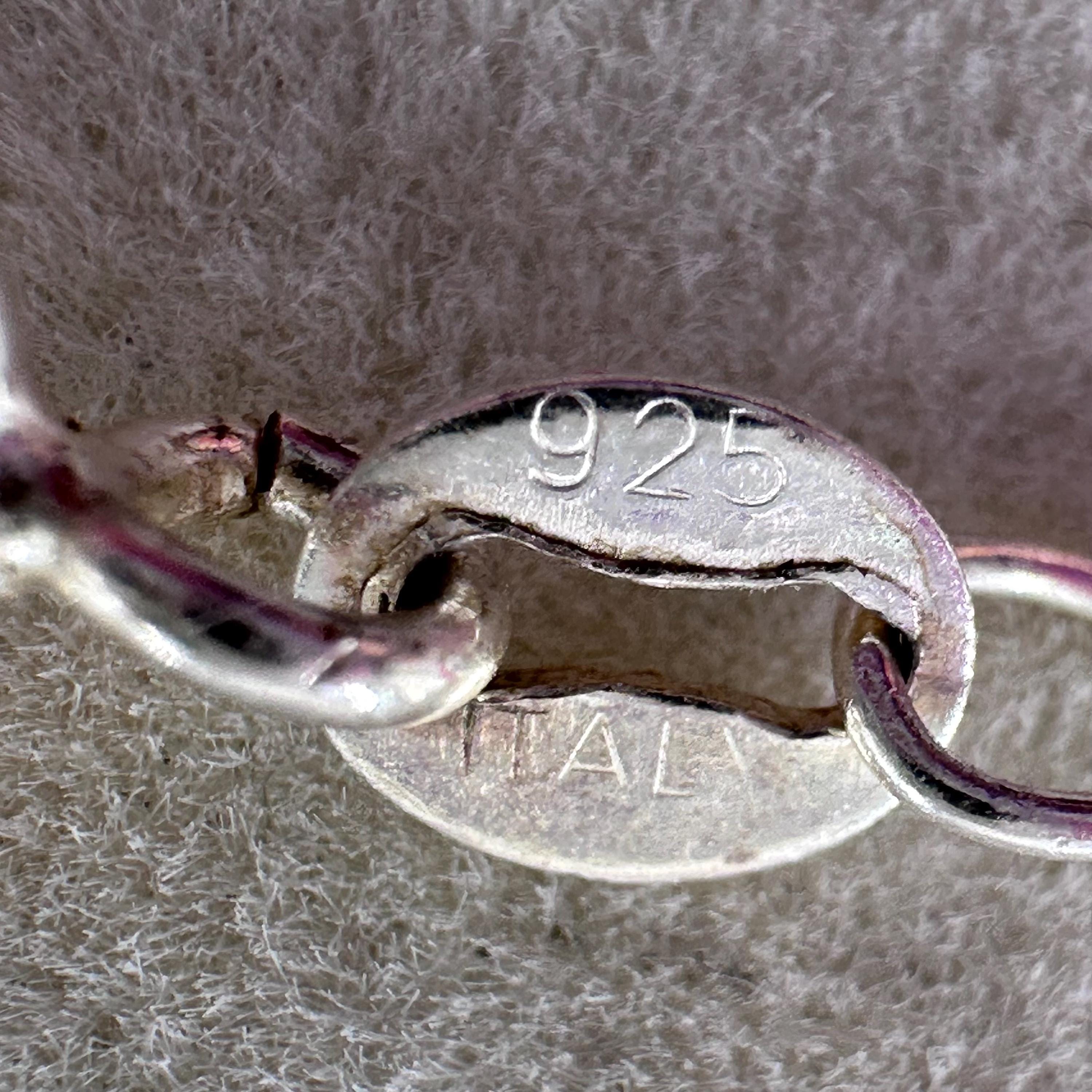 925 Sterling Silver Marcasite Bead Pendant Necklace - ITALY 16-18 Inch