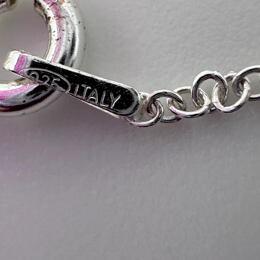 Sterling Silver 925 Marcasite Pink Mother of Pearl Pendant Necklace 16 Inch