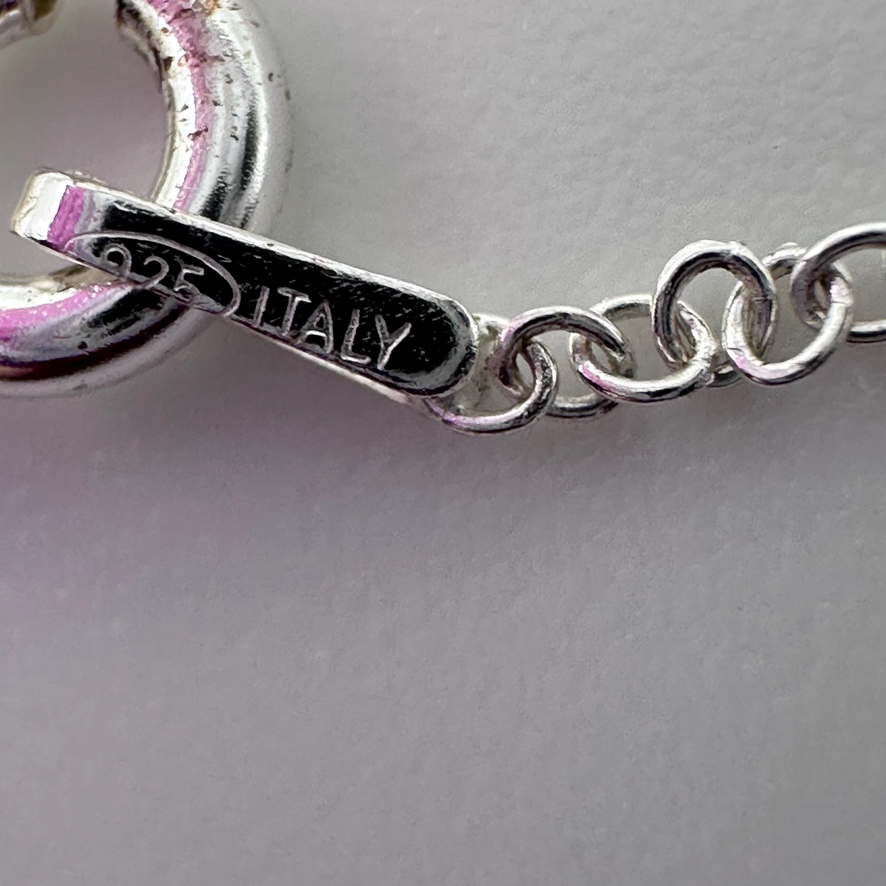 Sterling Silver 925 Marcasite Pink Mother of Pearl Pendant Necklace 16 Inch