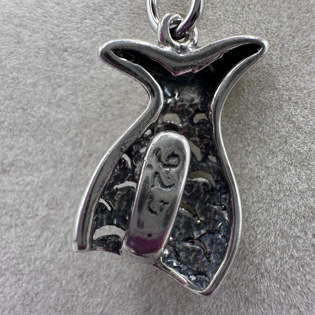 925 Sterling Silver Mermaid Tail Pendant Necklace - 17.5 inch