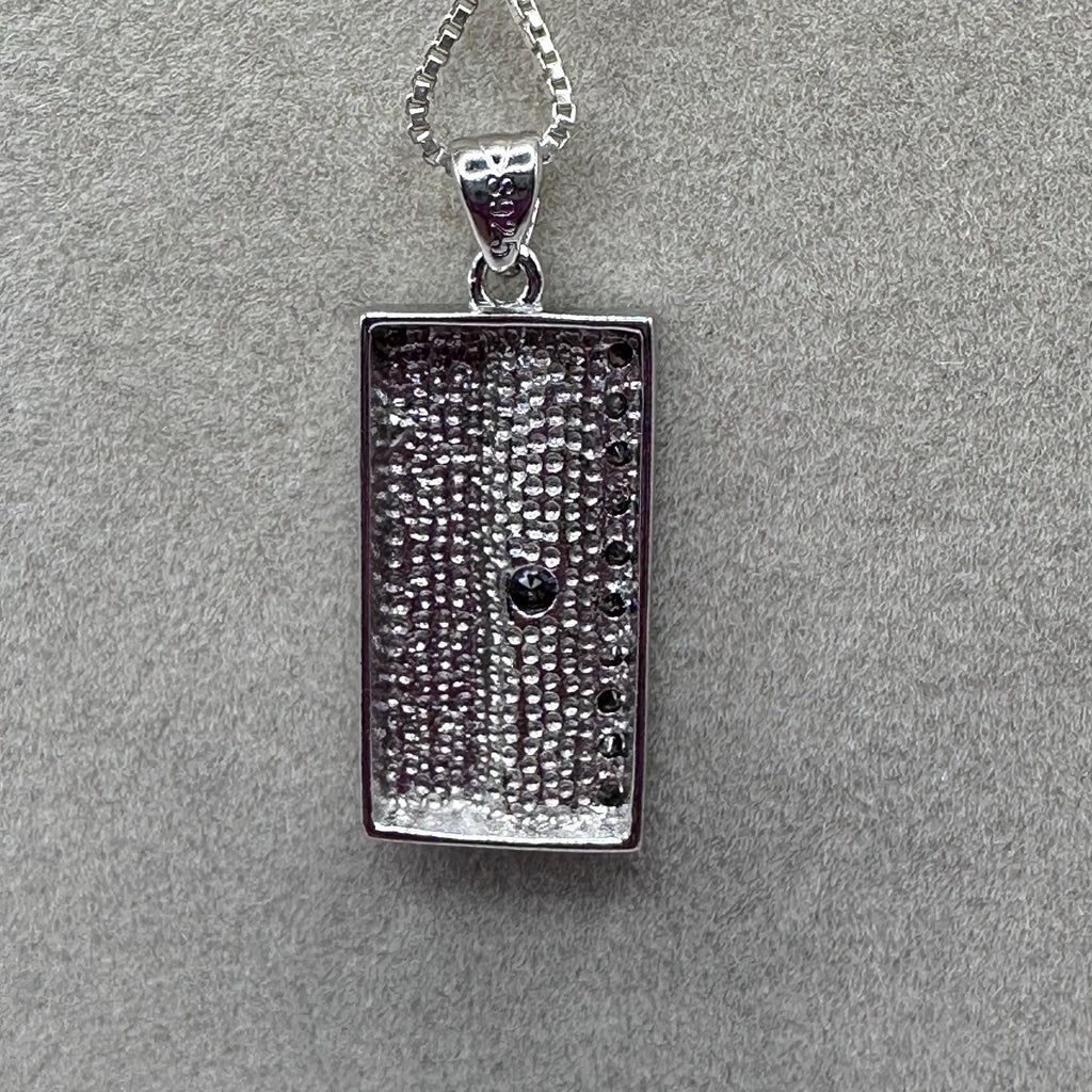 925 Sterling Silver Purse Pendant Necklace with CZ Accents - 18 inch