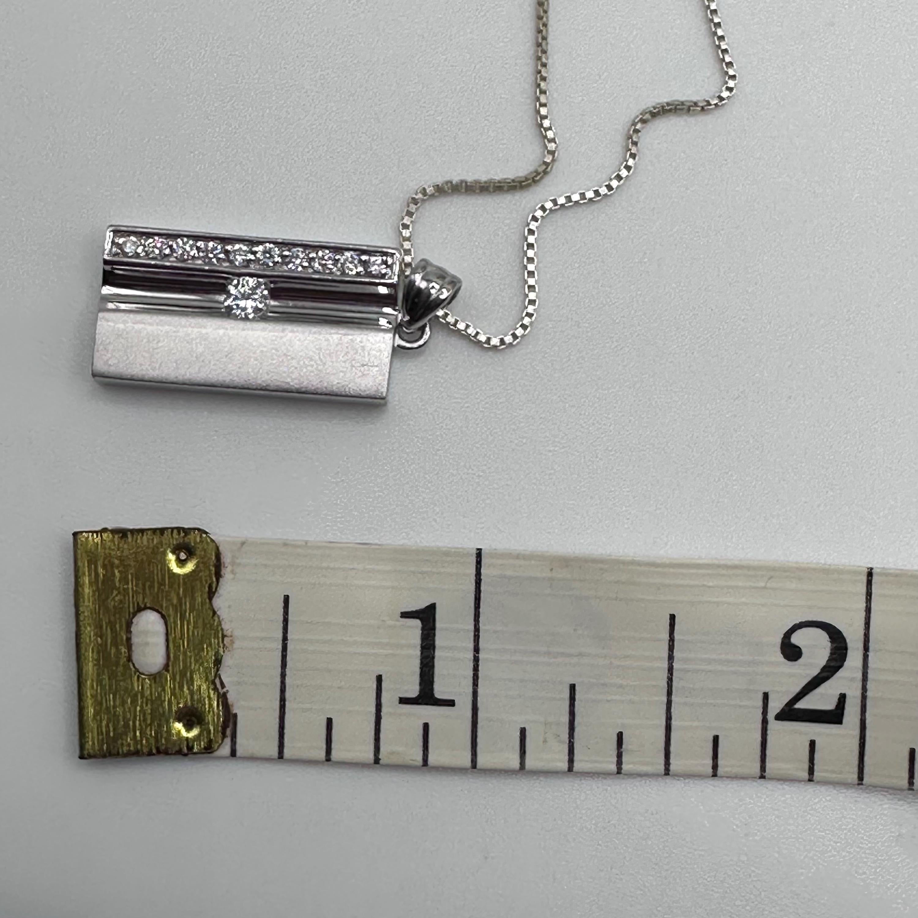 925 Sterling Silver Purse Pendant Necklace with CZ Accents - 18 inch