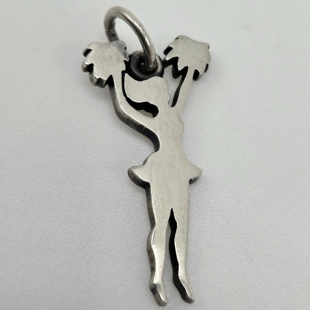 Retired James Avery Pom Pom Cheerleader 925 Sterling Silver Charm Pendant