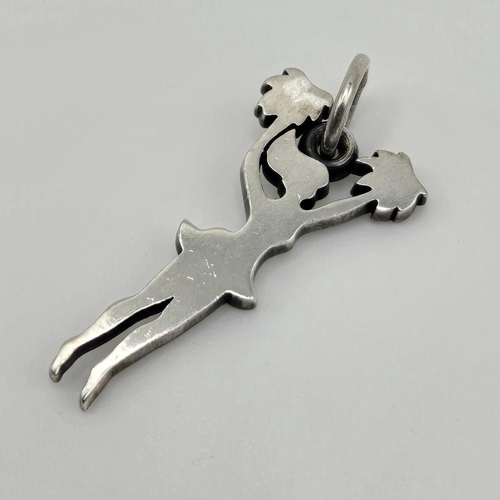Retired James Avery Pom Pom Cheerleader 925 Sterling Silver Charm Pendant