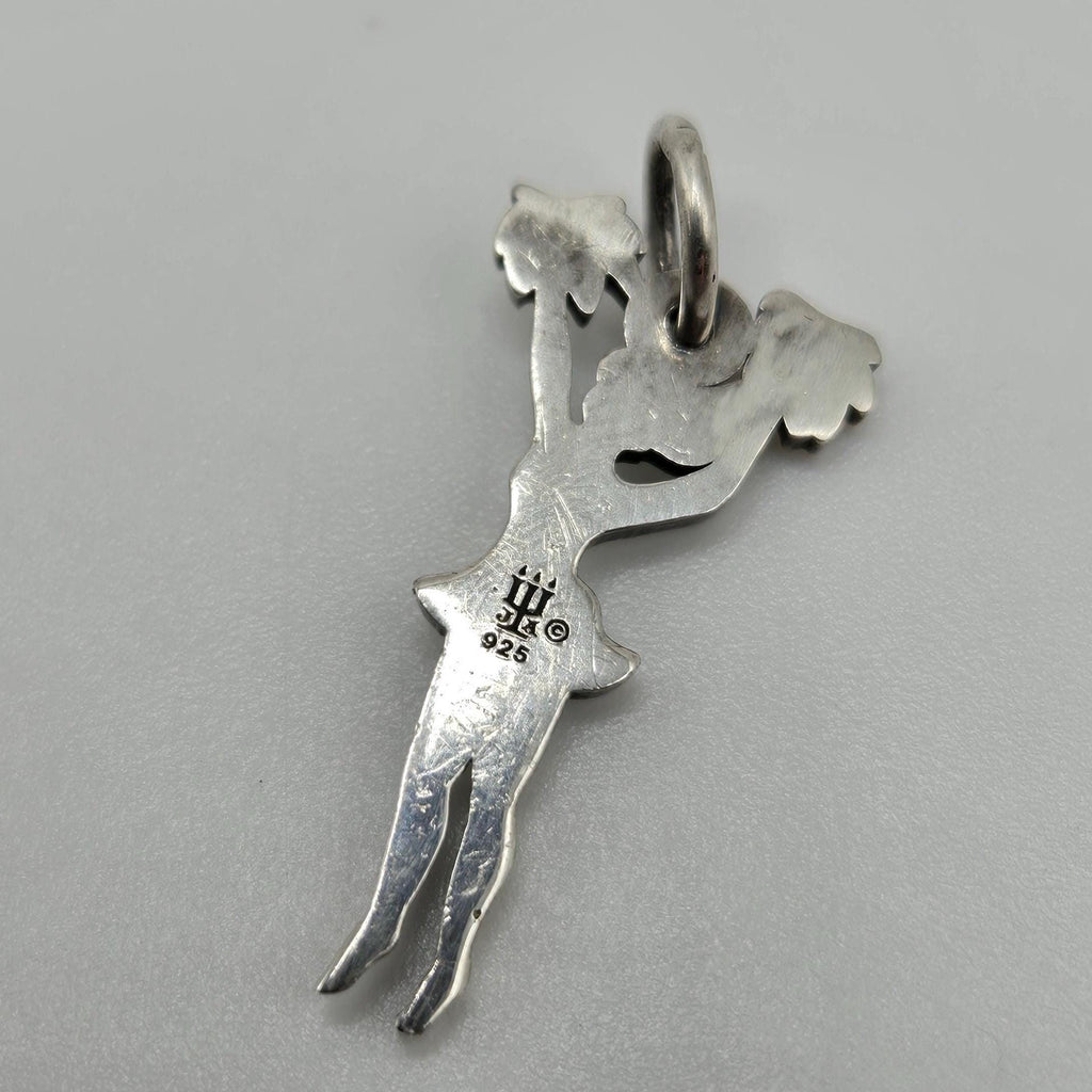 Retired James Avery Pom Pom Cheerleader 925 Sterling Silver Charm Pendant