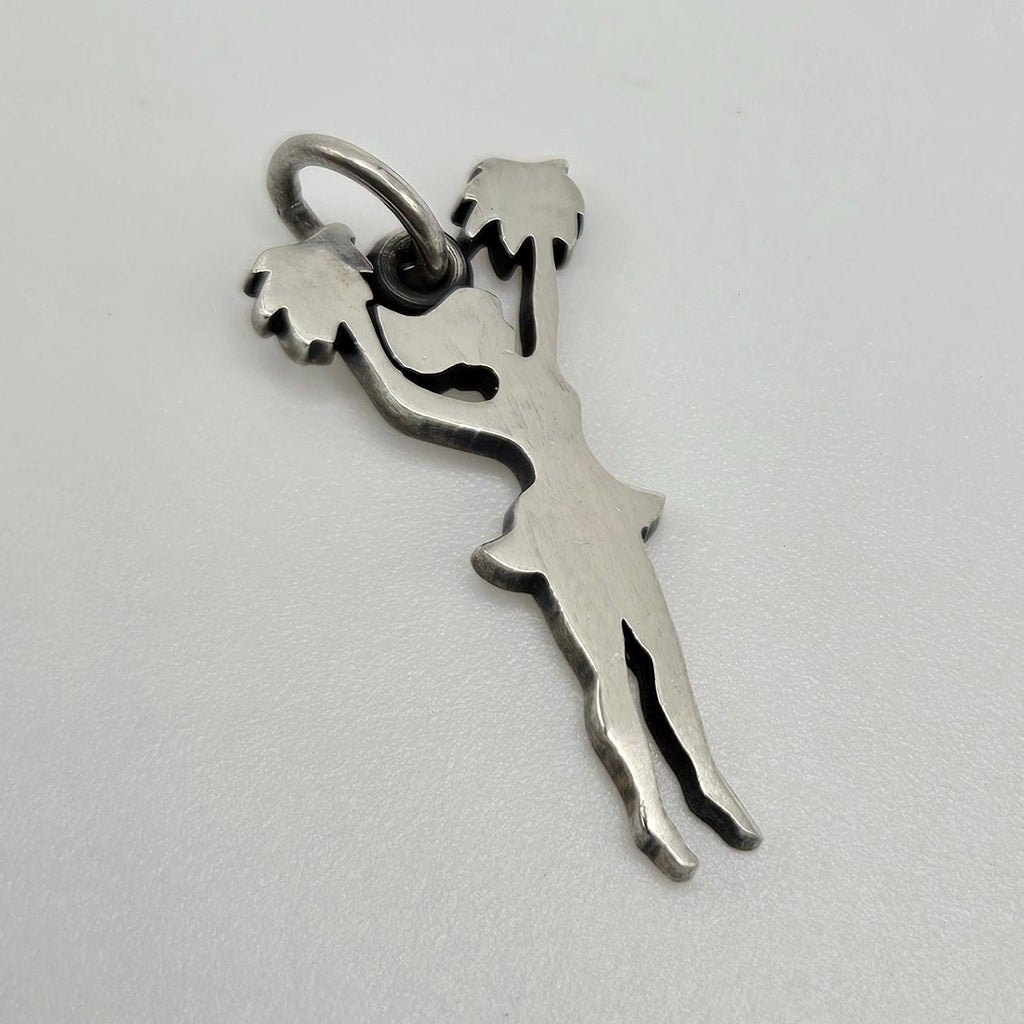 Retired James Avery Pom Pom Cheerleader 925 Sterling Silver Charm Pendant
