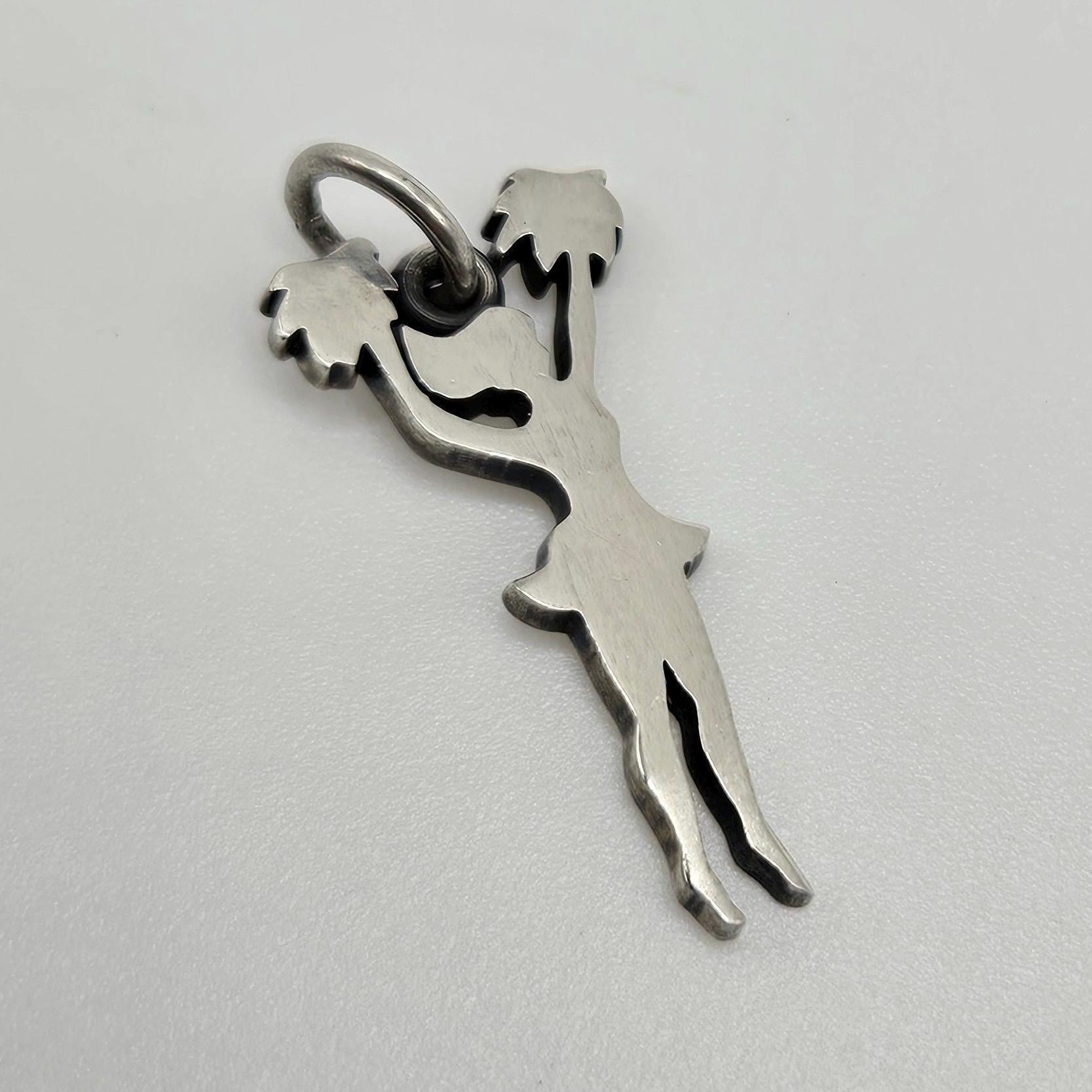 Retired James Avery Pom Pom Cheerleader 925 Sterling Silver Charm Pendant