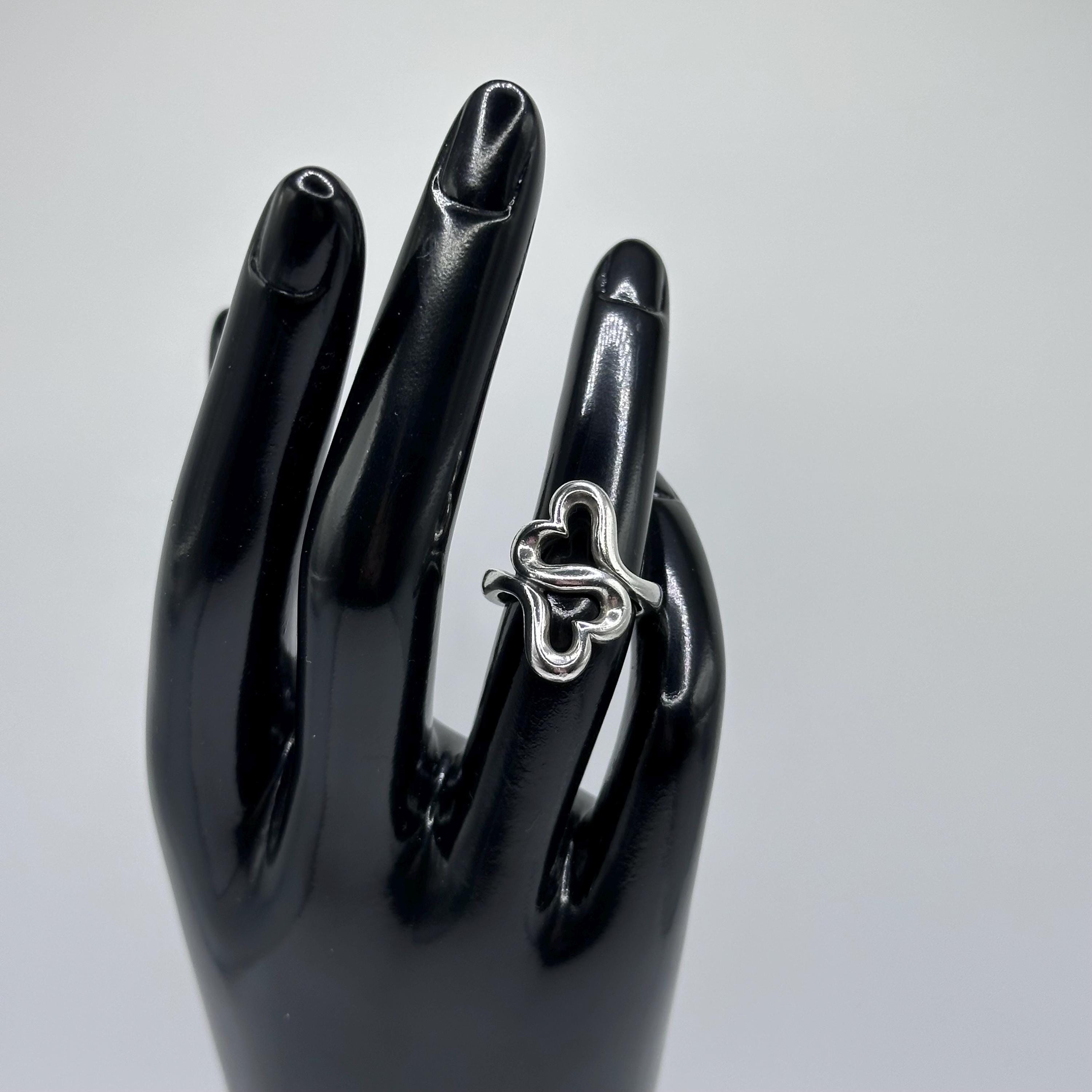 James Avery Heart to Heart Sterling Silver Ring Retired Size 4.75