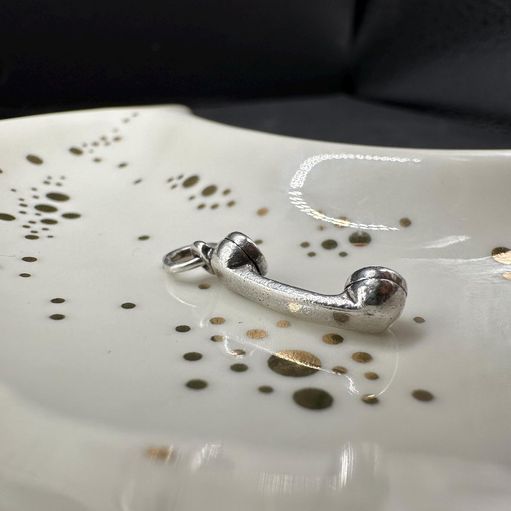 Retired James Avery 925 Sterling Silver Phone Receiver Telephone Charm Pendant