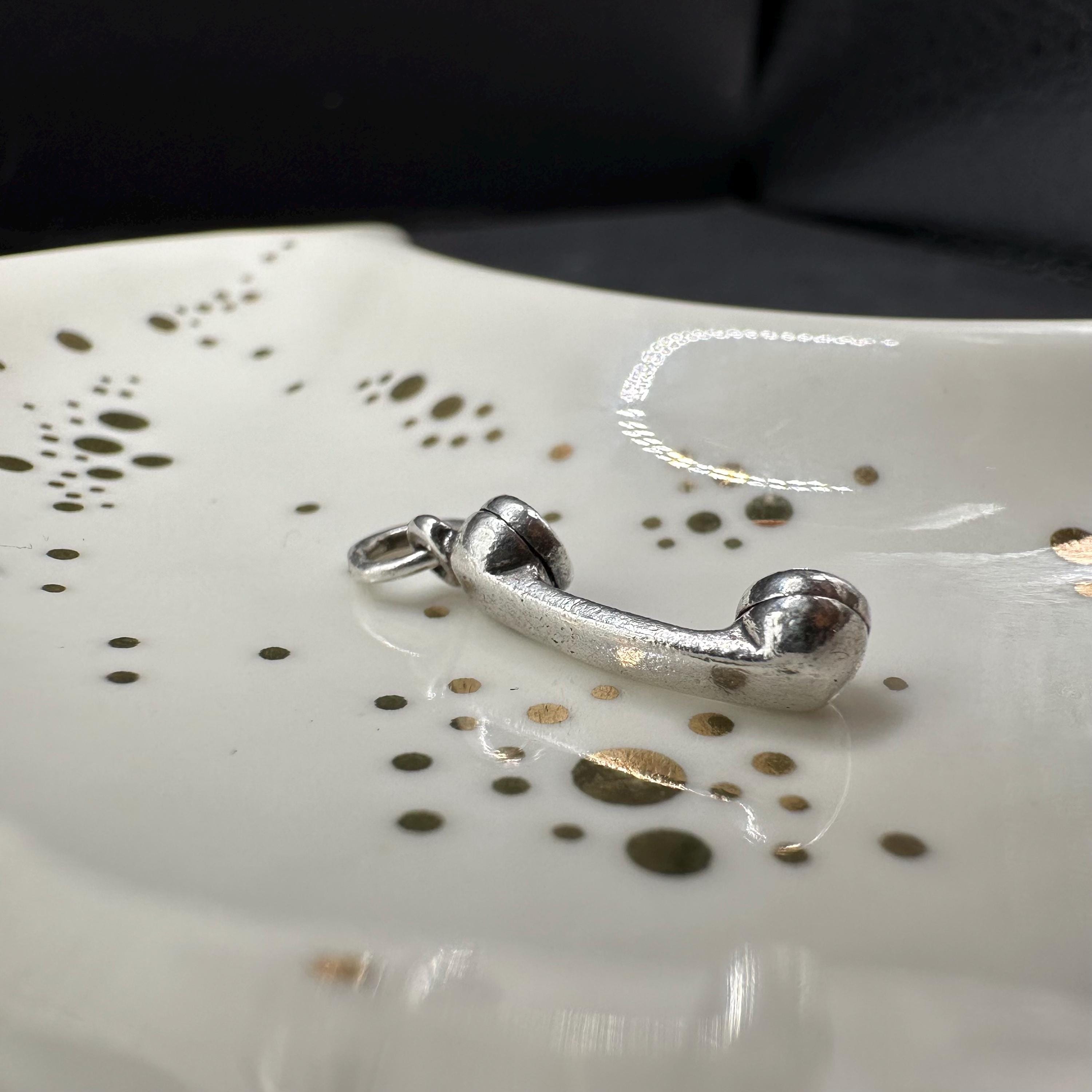 Retired James Avery 925 Sterling Silver Phone Receiver Telephone Charm Pendant