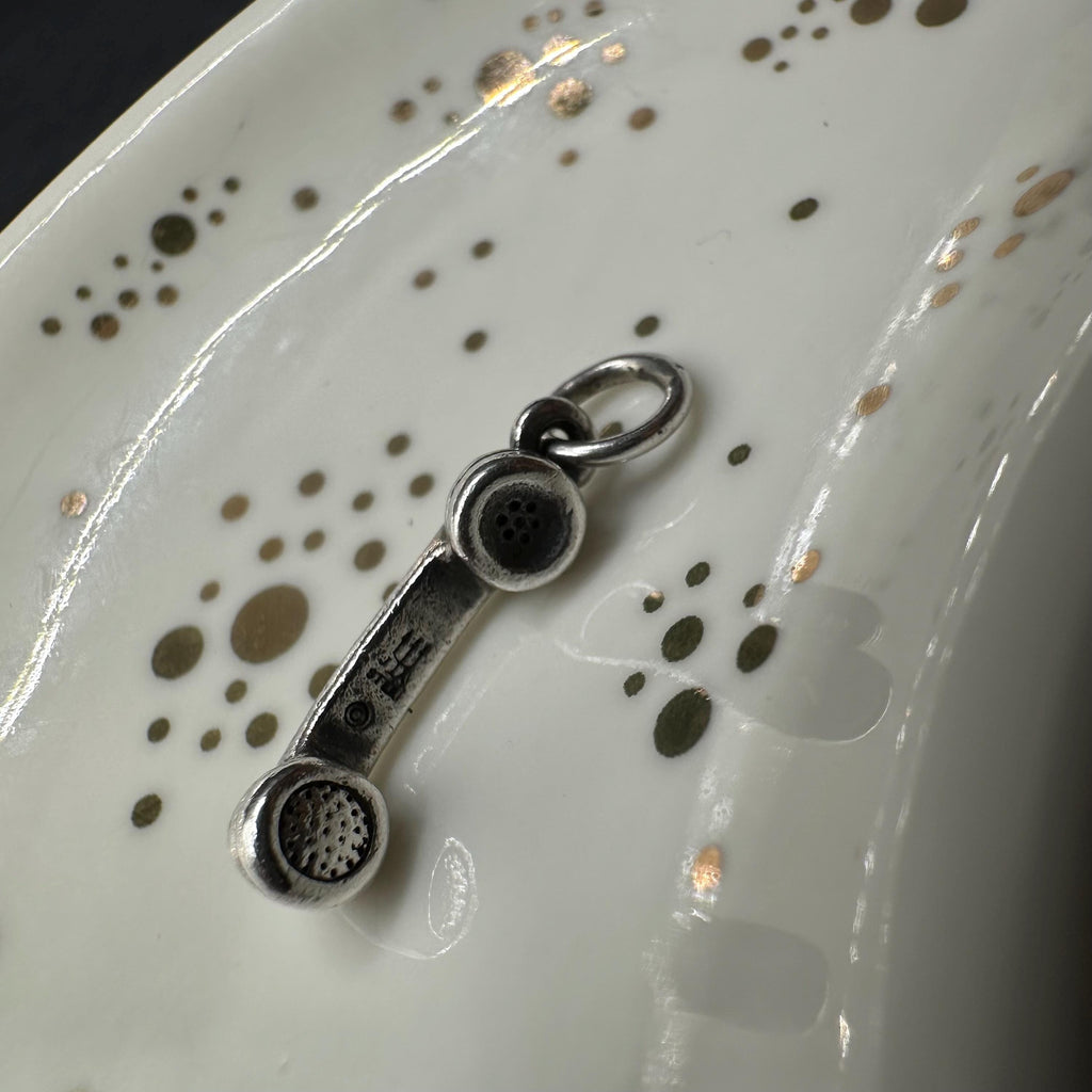 Retired James Avery 925 Sterling Silver Phone Receiver Telephone Charm Pendant