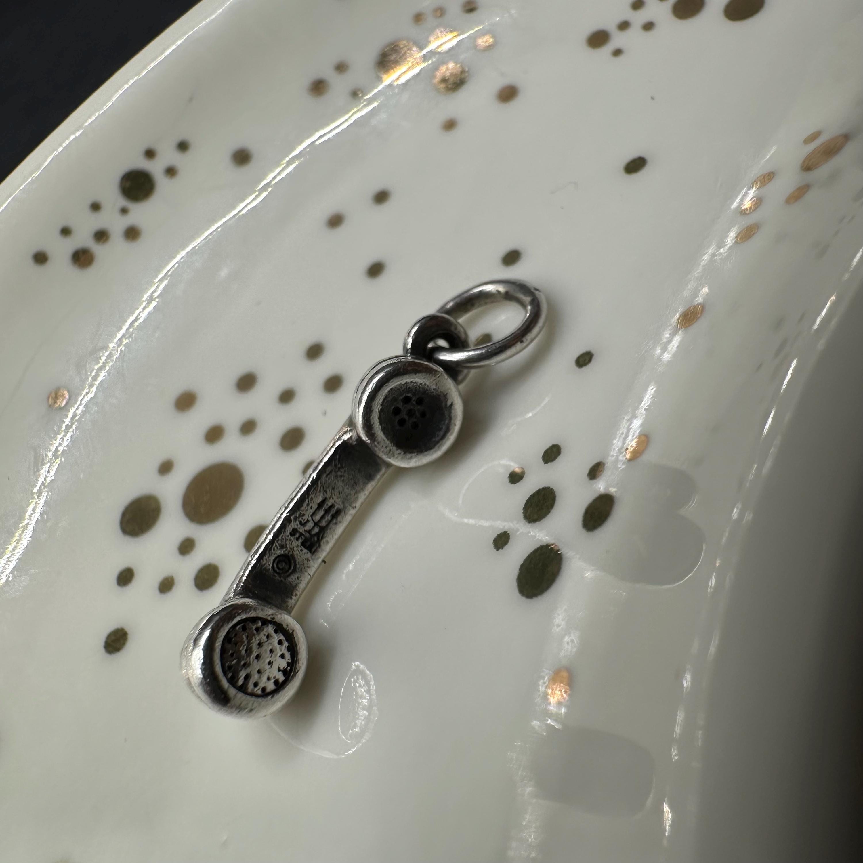 Retired James Avery 925 Sterling Silver Phone Receiver Telephone Charm Pendant