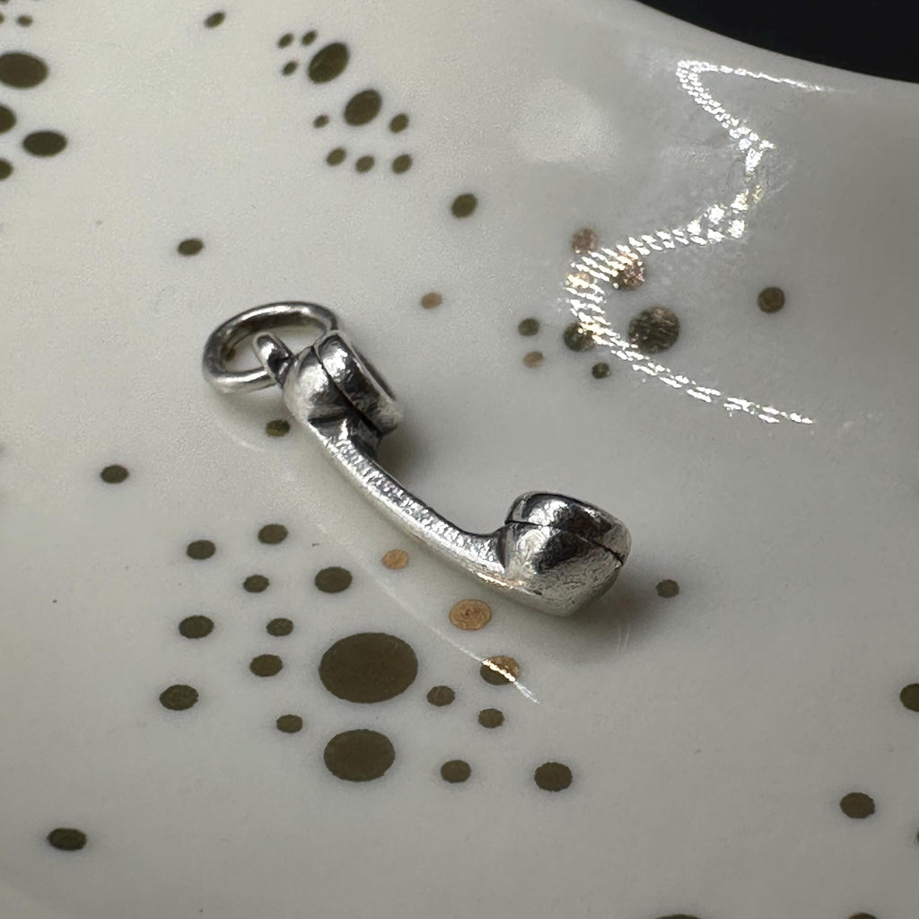 Retired James Avery 925 Sterling Silver Phone Receiver Telephone Charm Pendant