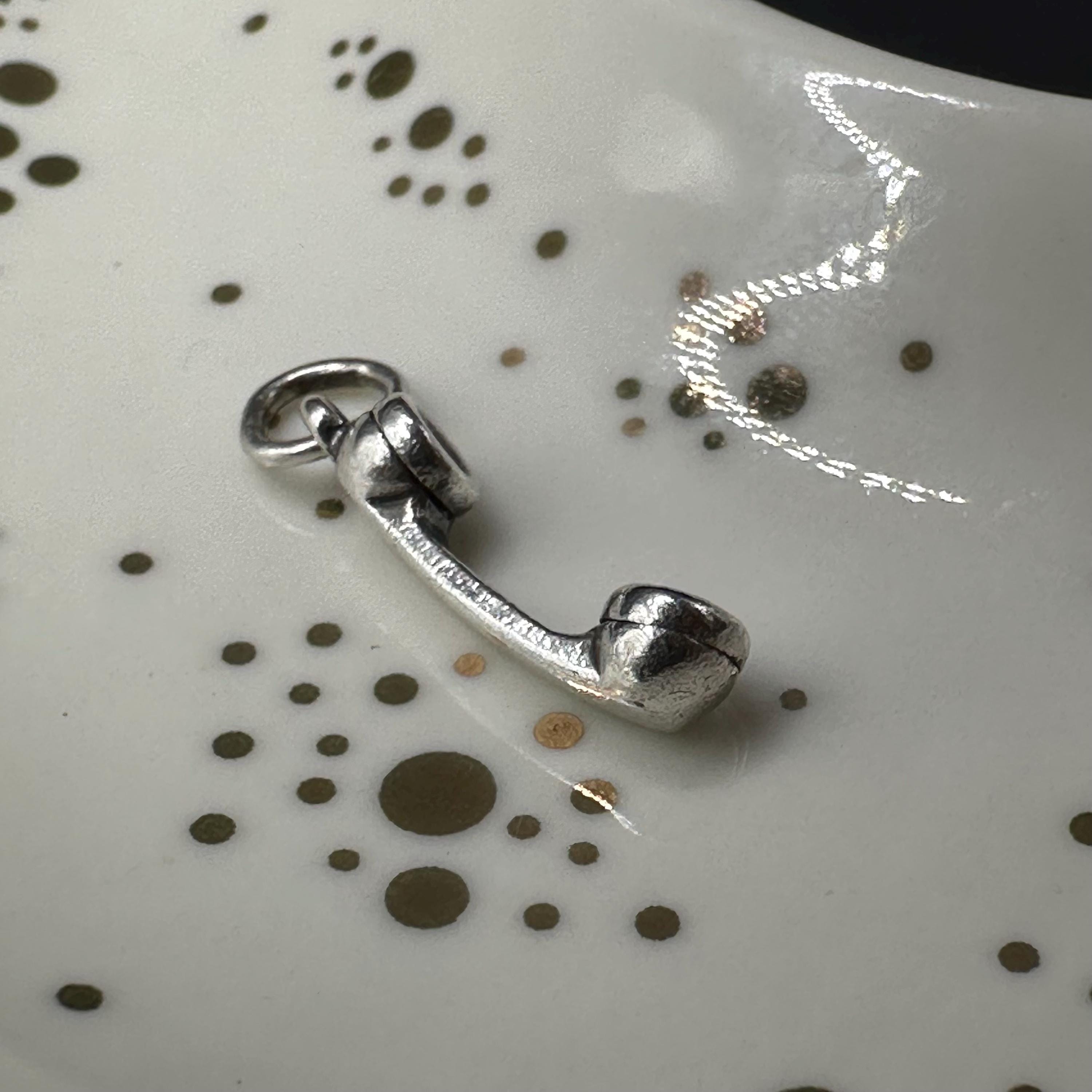 Retired James Avery 925 Sterling Silver Phone Receiver Telephone Charm Pendant