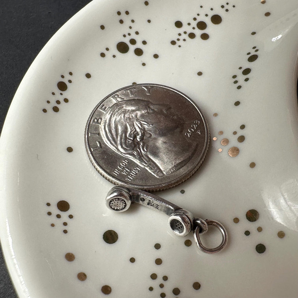 Retired James Avery 925 Sterling Silver Phone Receiver Telephone Charm Pendant