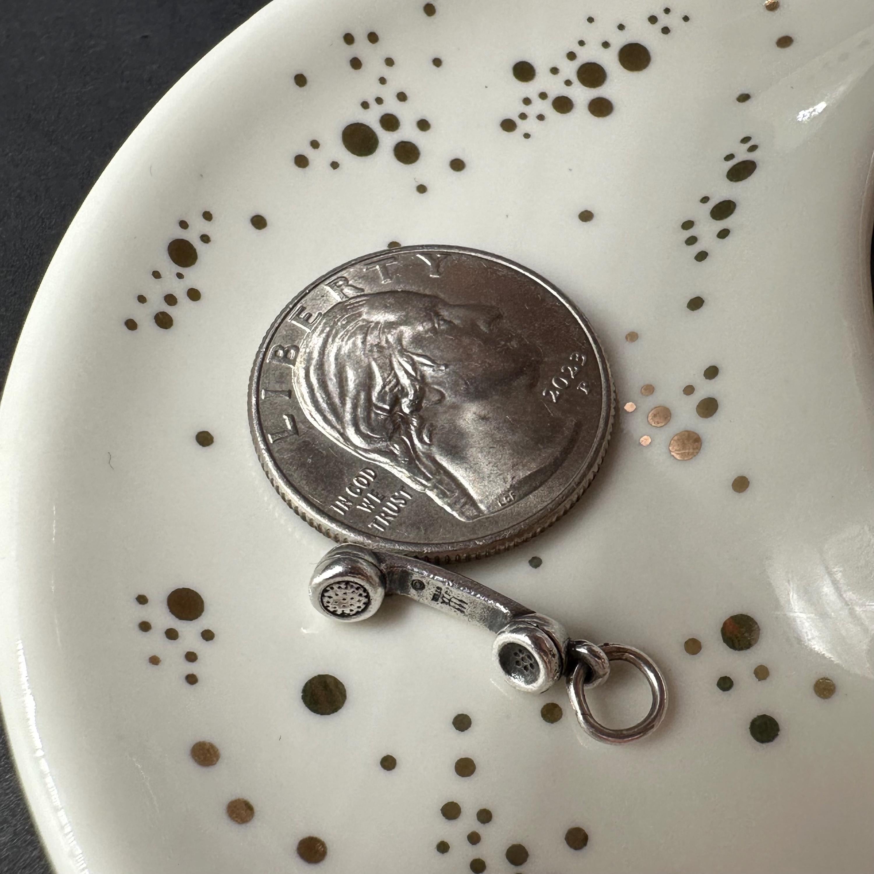 Retired James Avery 925 Sterling Silver Phone Receiver Telephone Charm Pendant